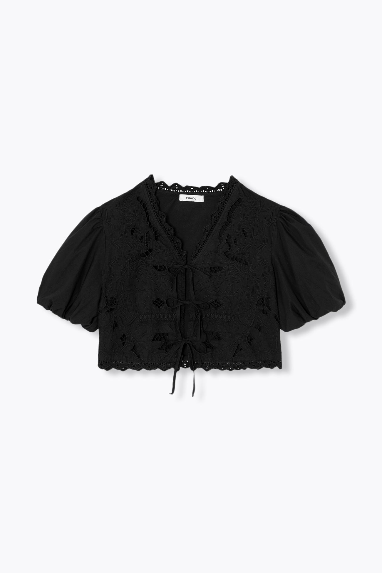 Chemisier cropped brodé Femme - Noir – Image 5