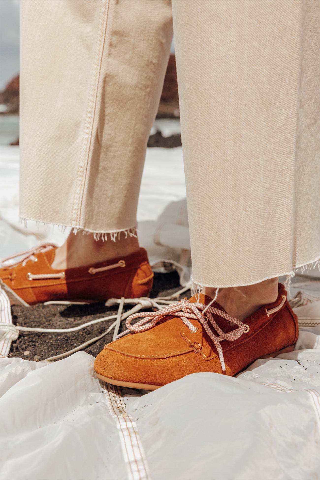 Mocassins en cuir suédé Femme – Camel