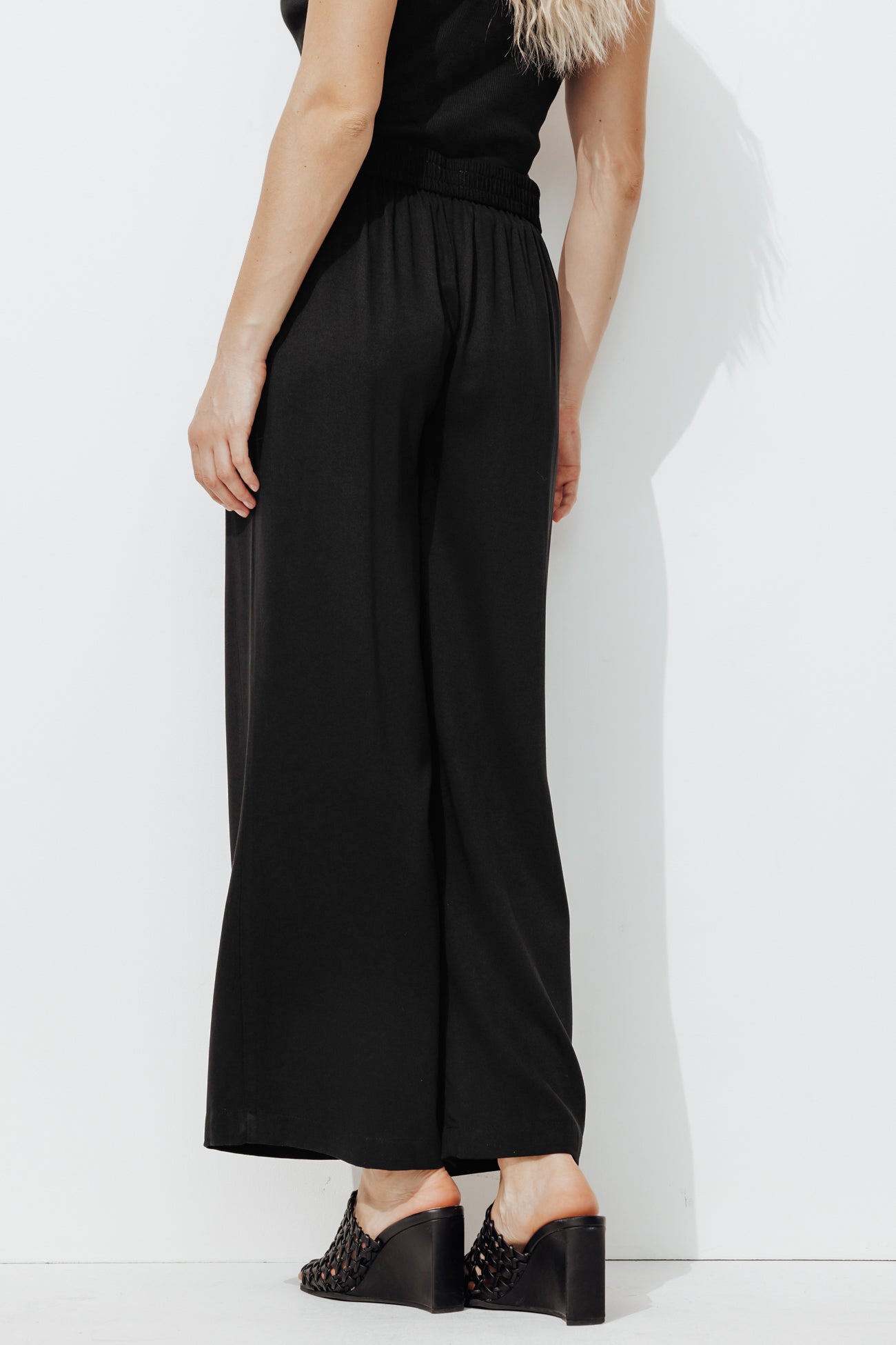 Pantalon large taille haute - Noir – Image 3