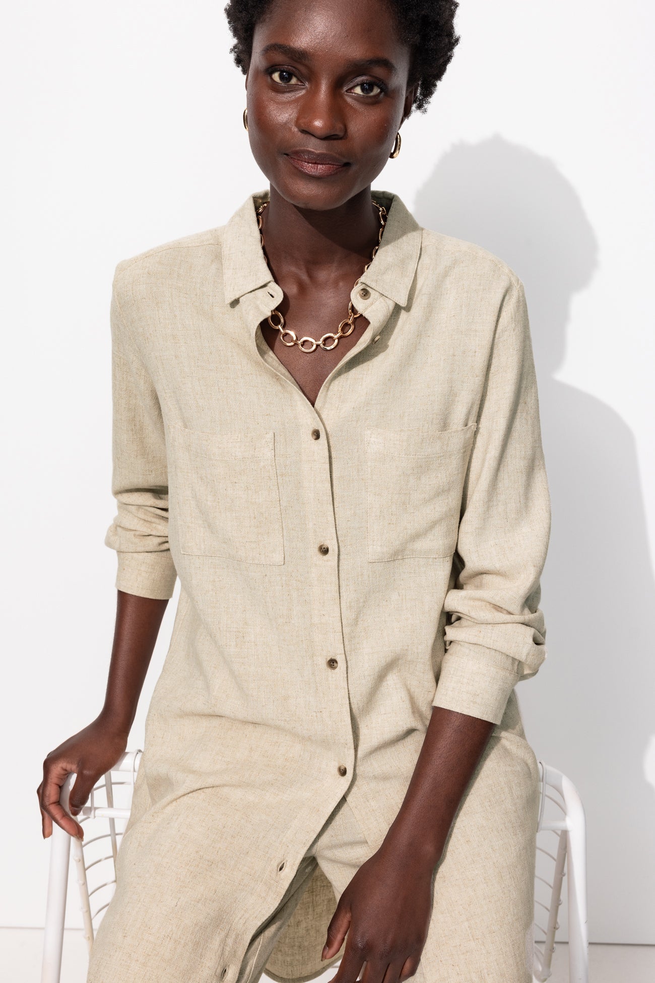 Longue chemise Femme - Ecru – Image 2