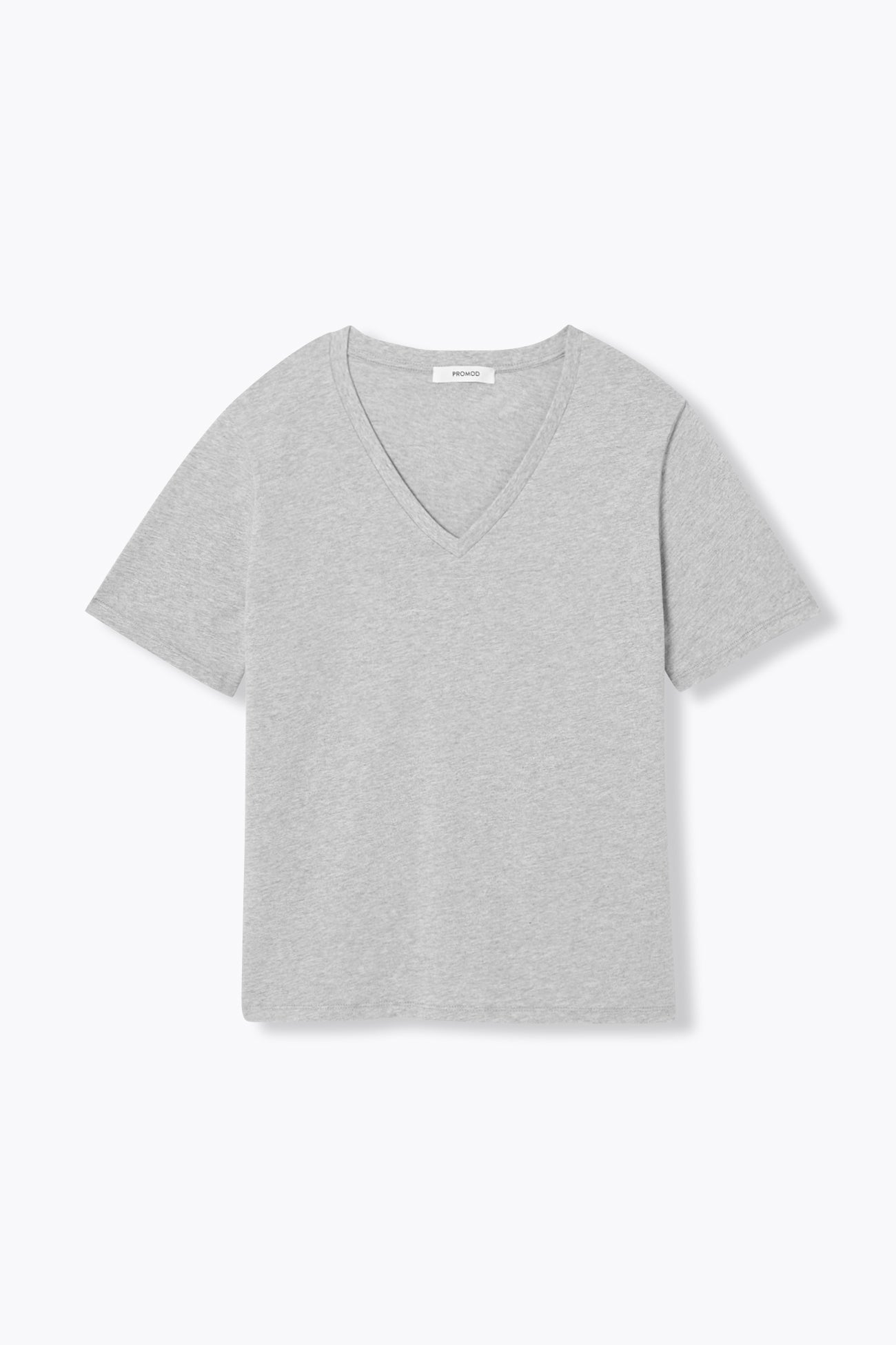T-shirt col V éco-conçu – Gris clair
