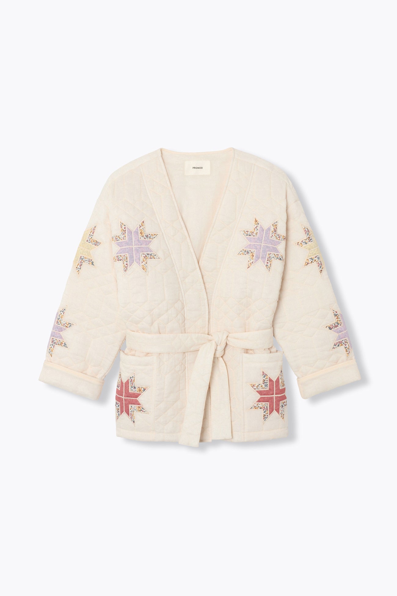 Veste-kimono matelassée Femme - Imprimé écru – Image 5