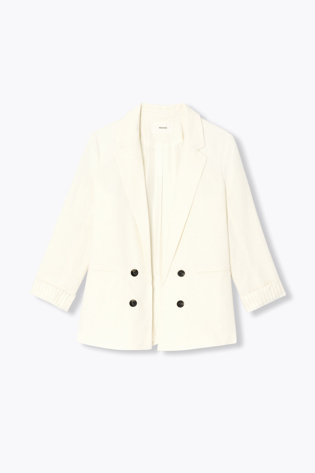 Veste de tailleur lin mélangé – Ecru