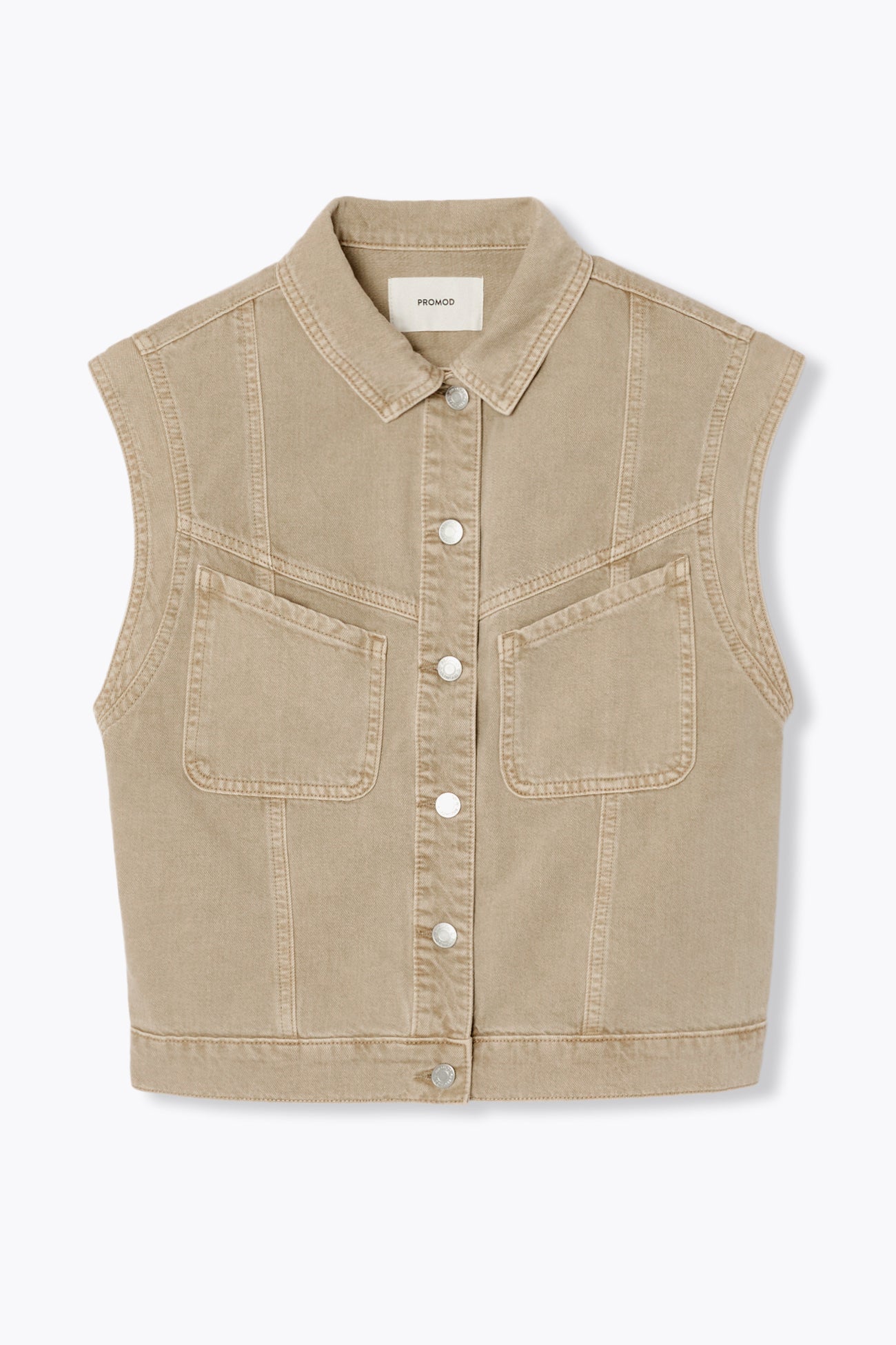 Veste sans manches en toile – Ecru