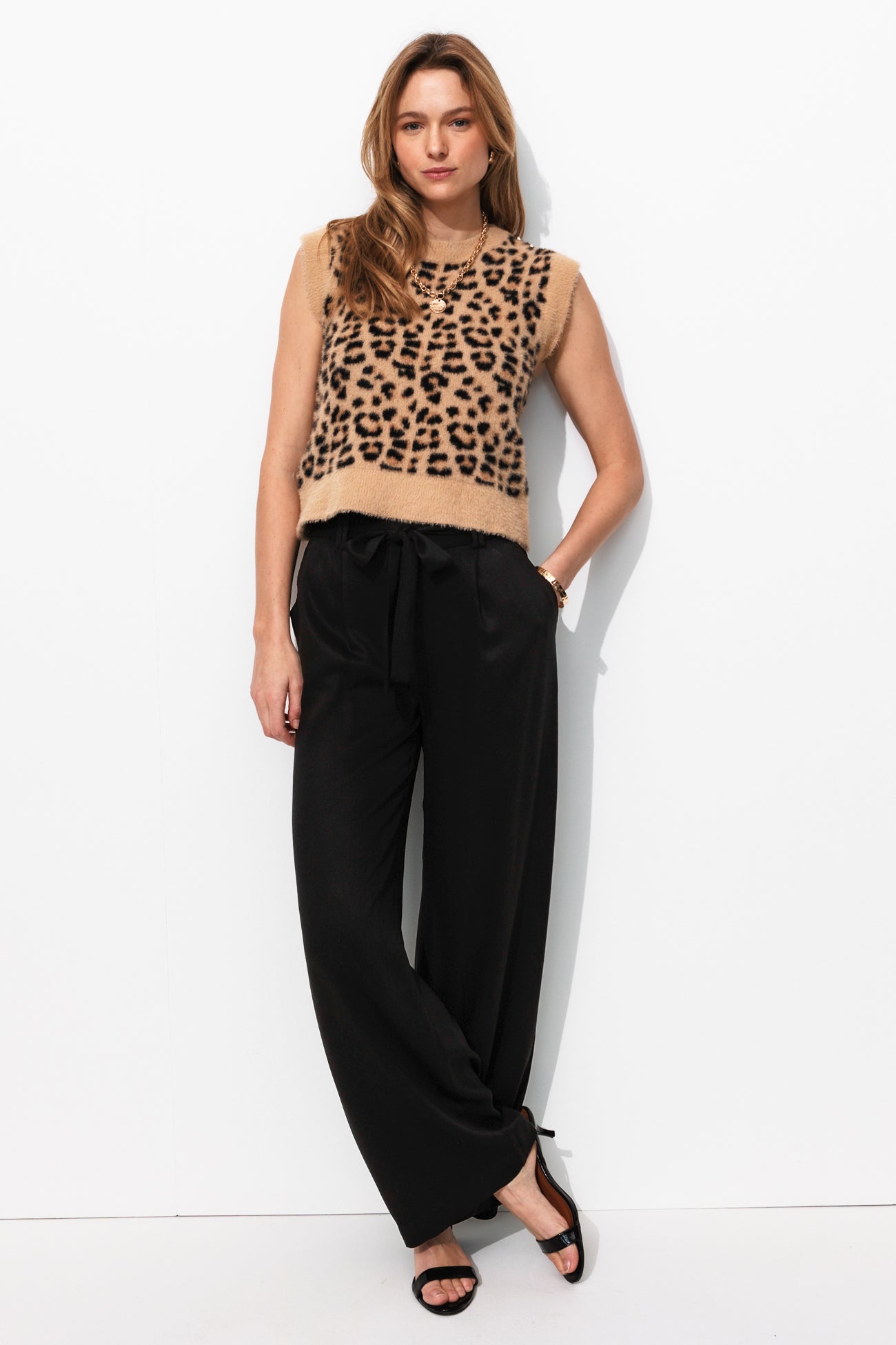 Pantalon large version longue - Noir
