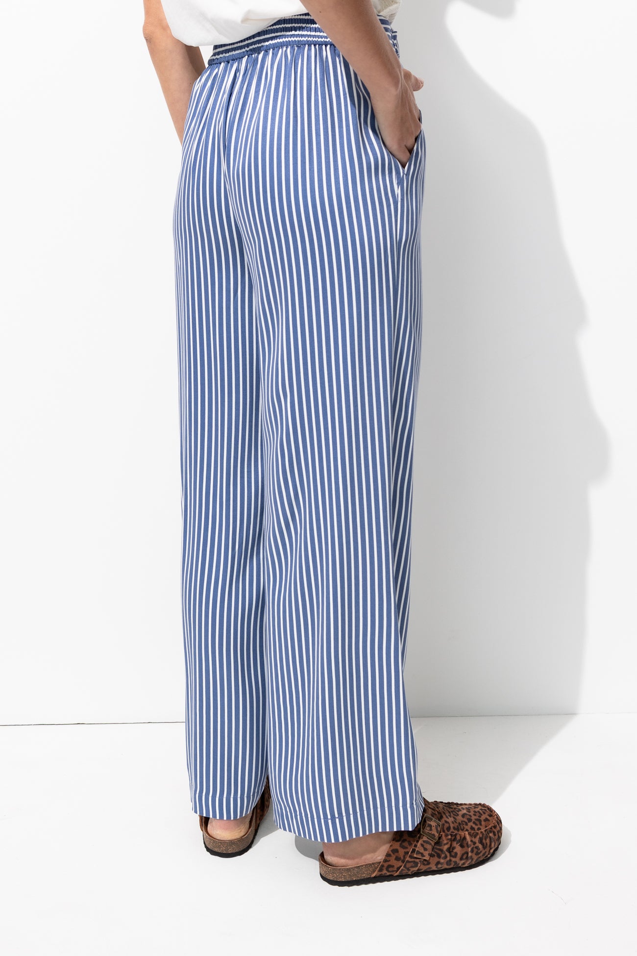 Pantalon large rayé Femme - Rayé marine – Image 3