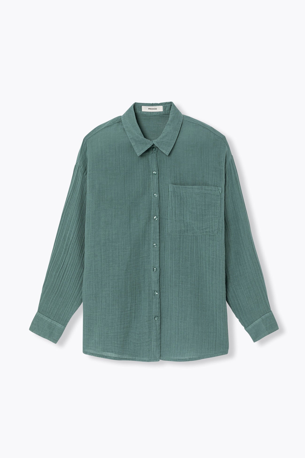 Chemise en gaze de coton Femme – Vert de gris