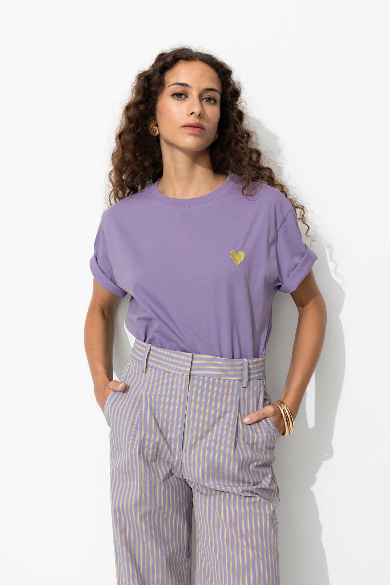 T-shirt coeur Femme - Violet