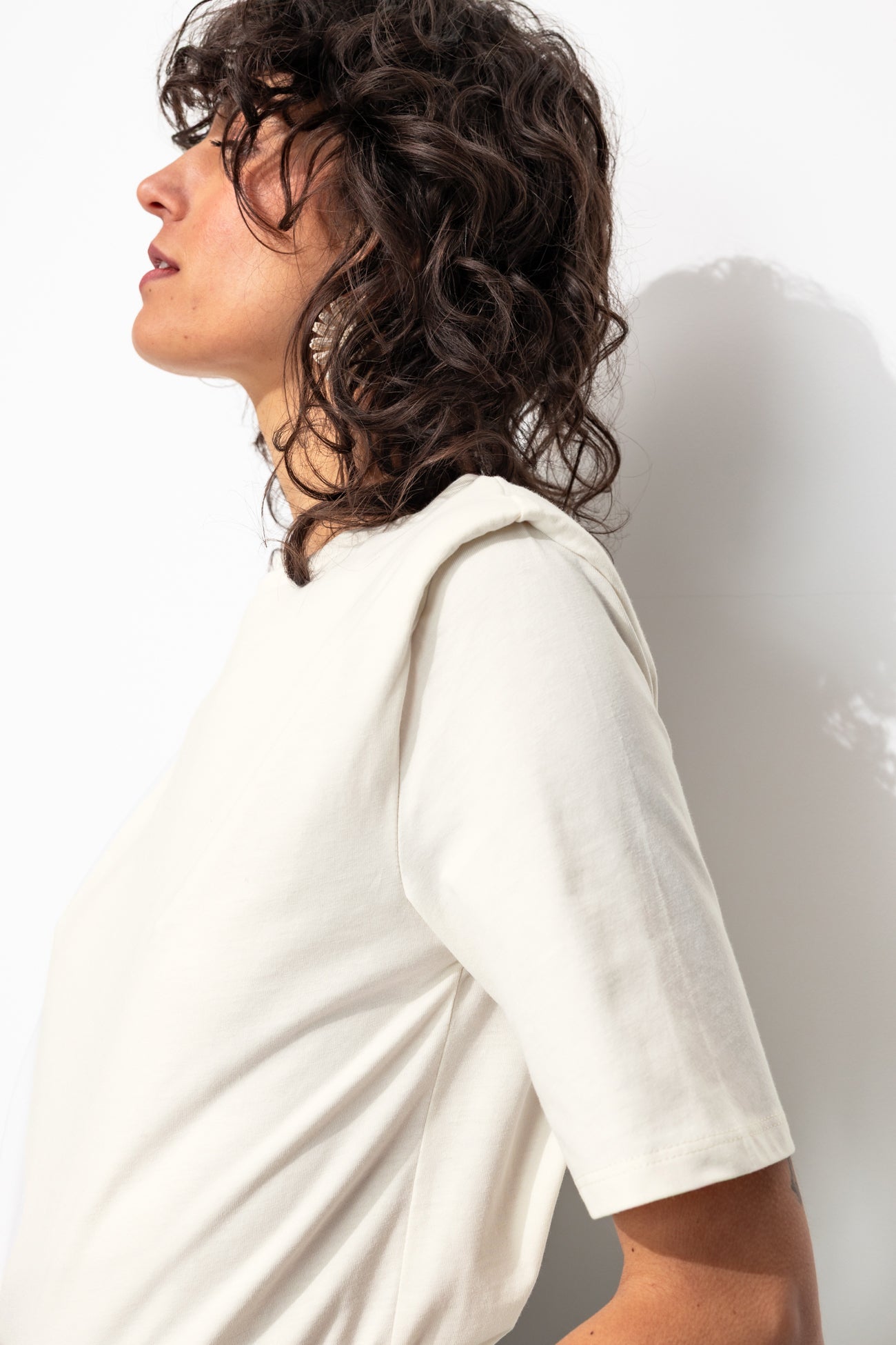 T-shirt à épaulettes Femme - Ecru – Image 4