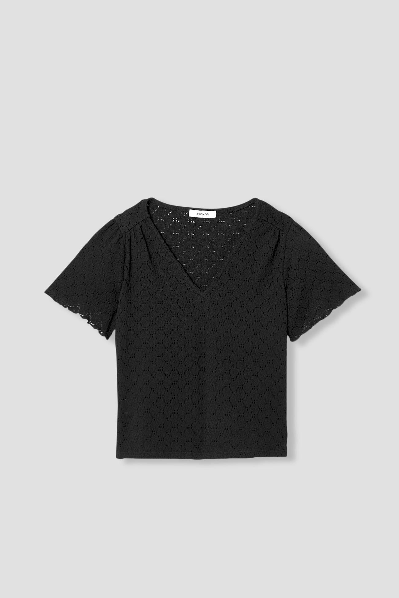 T-shirt effet dentelle Femme - Noir – Image 5