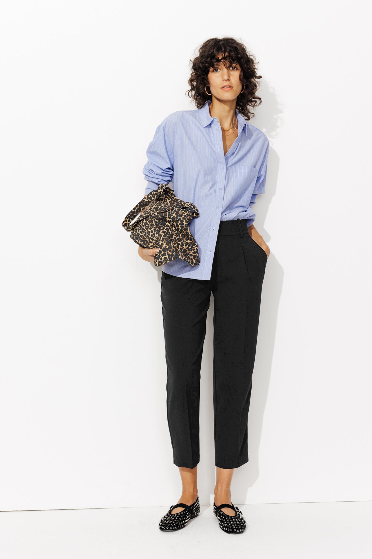 Pantalon à pinces 7/8è Femme - Noir