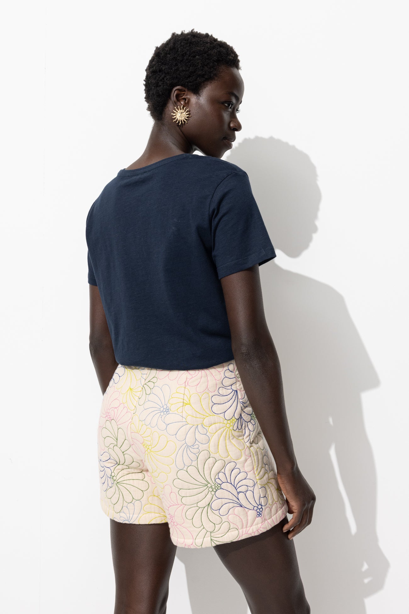 T-shirt col V Femme - Marine – Image 3