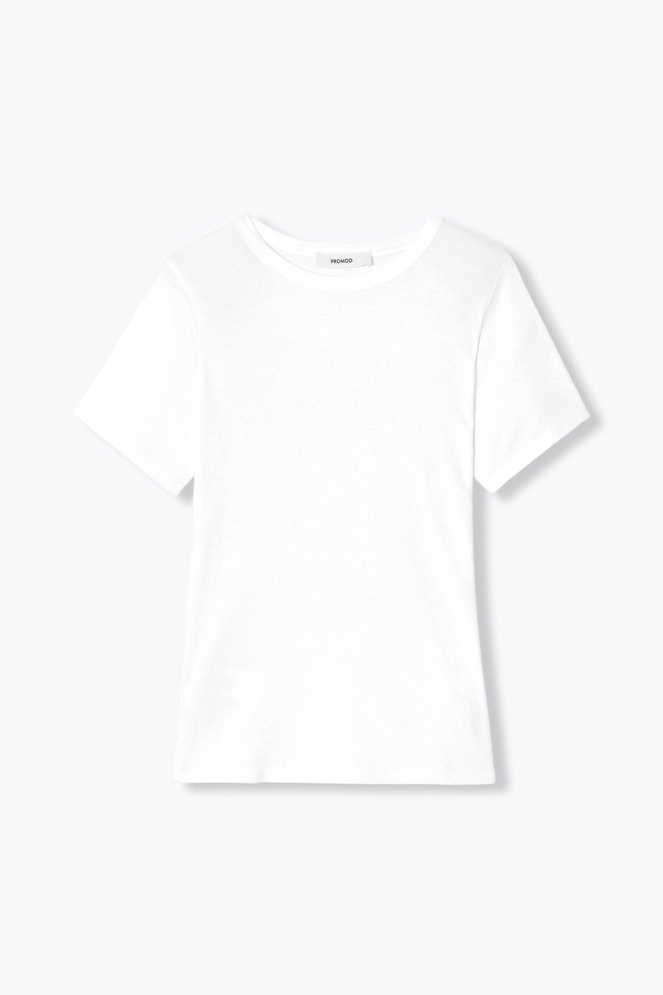 T-shirt côtelé manches courtes - Blanc – Image 5