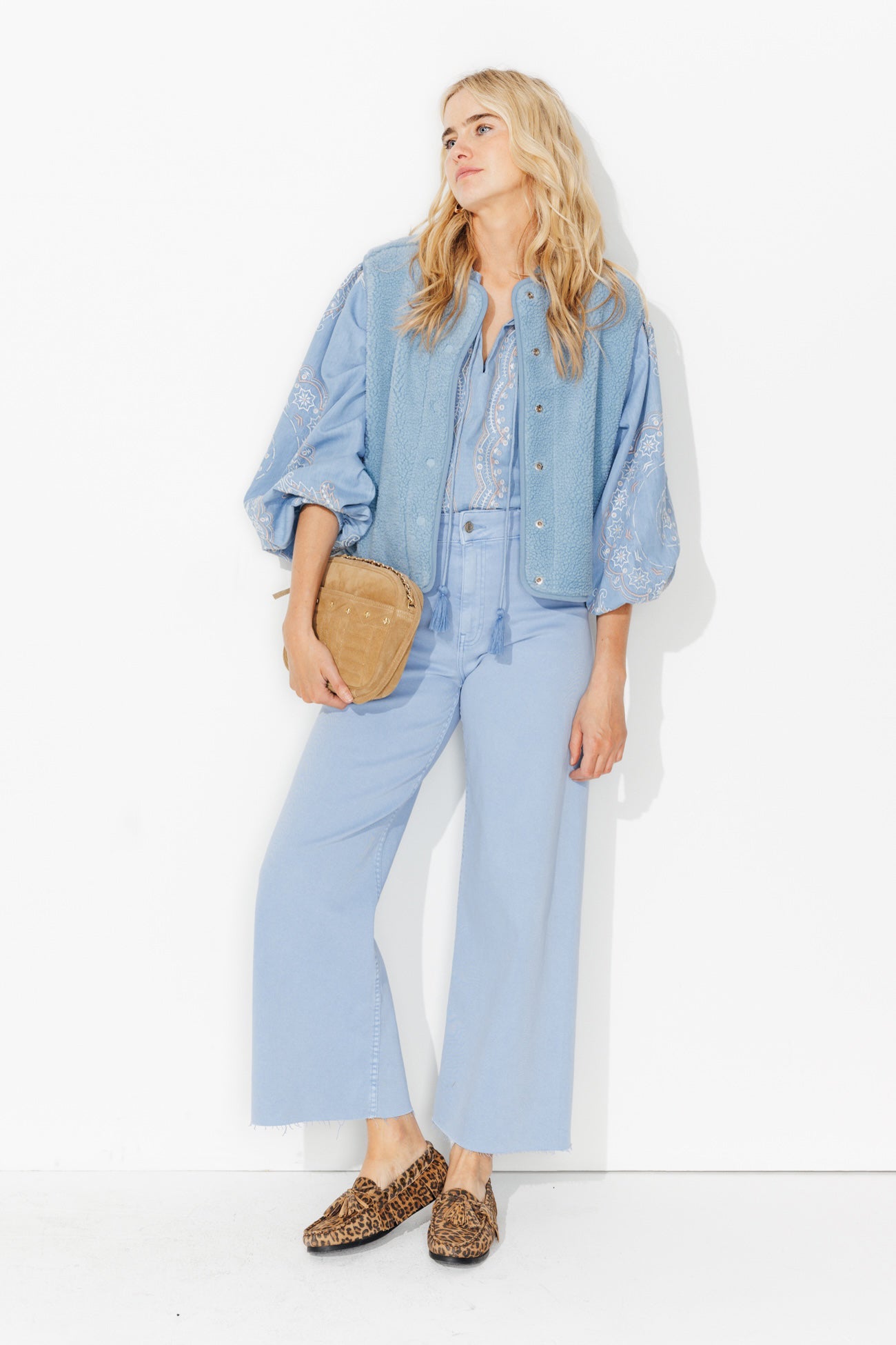 PALOMA veste réversible – Gris bleu