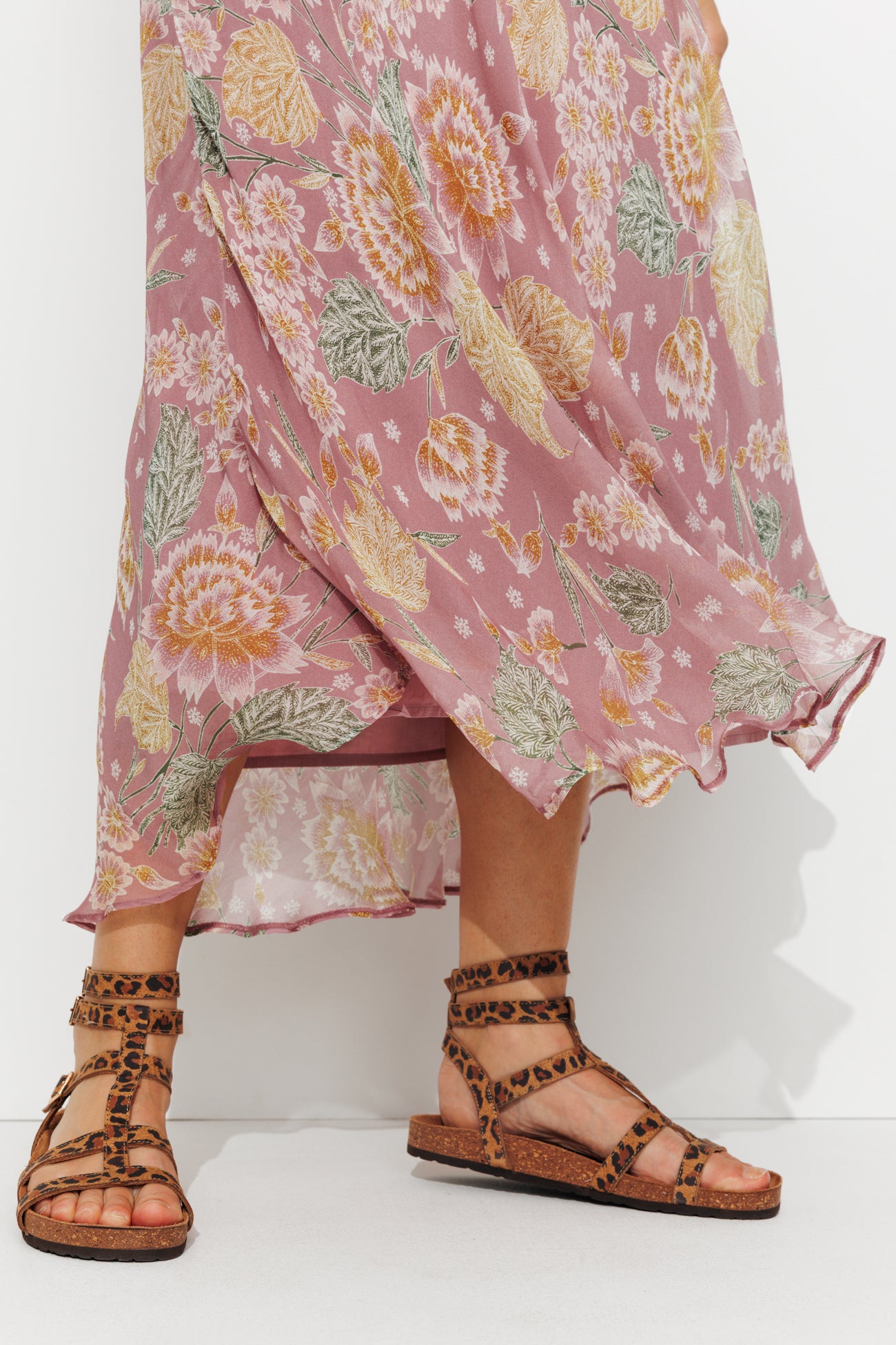 Jupe midi viscose soie - Imprimé lilas – Image 4