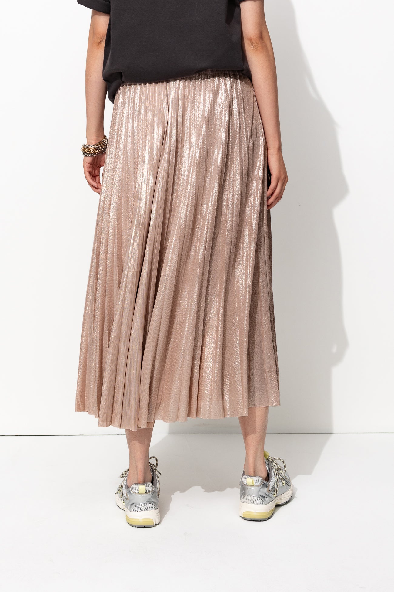 LUNA jupe plissée effet lamé - Rose – Image 3