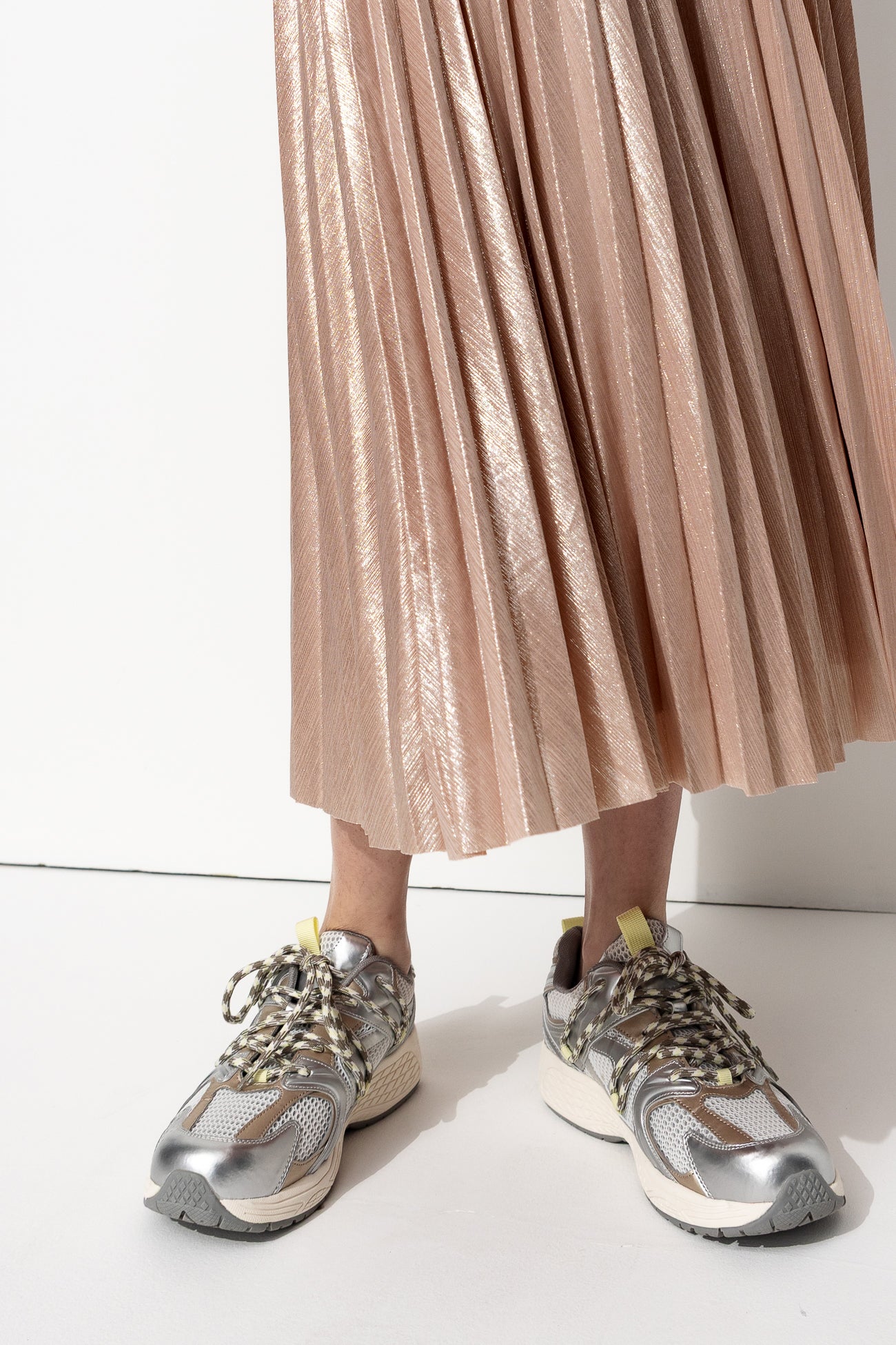 LUNA jupe plissée effet lamé - Rose – Image 4