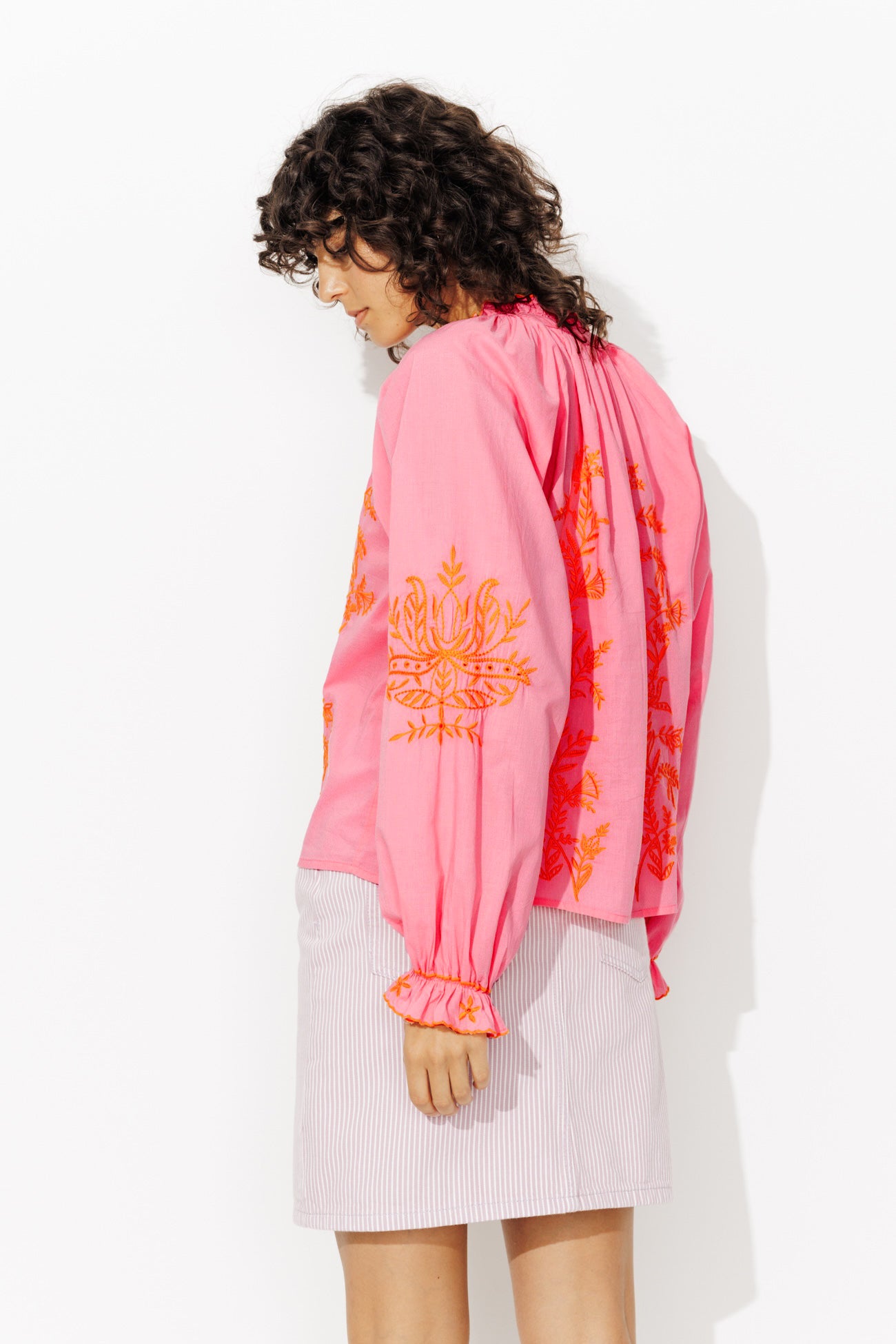 Chemise brodée Femme - Rose – Image 3