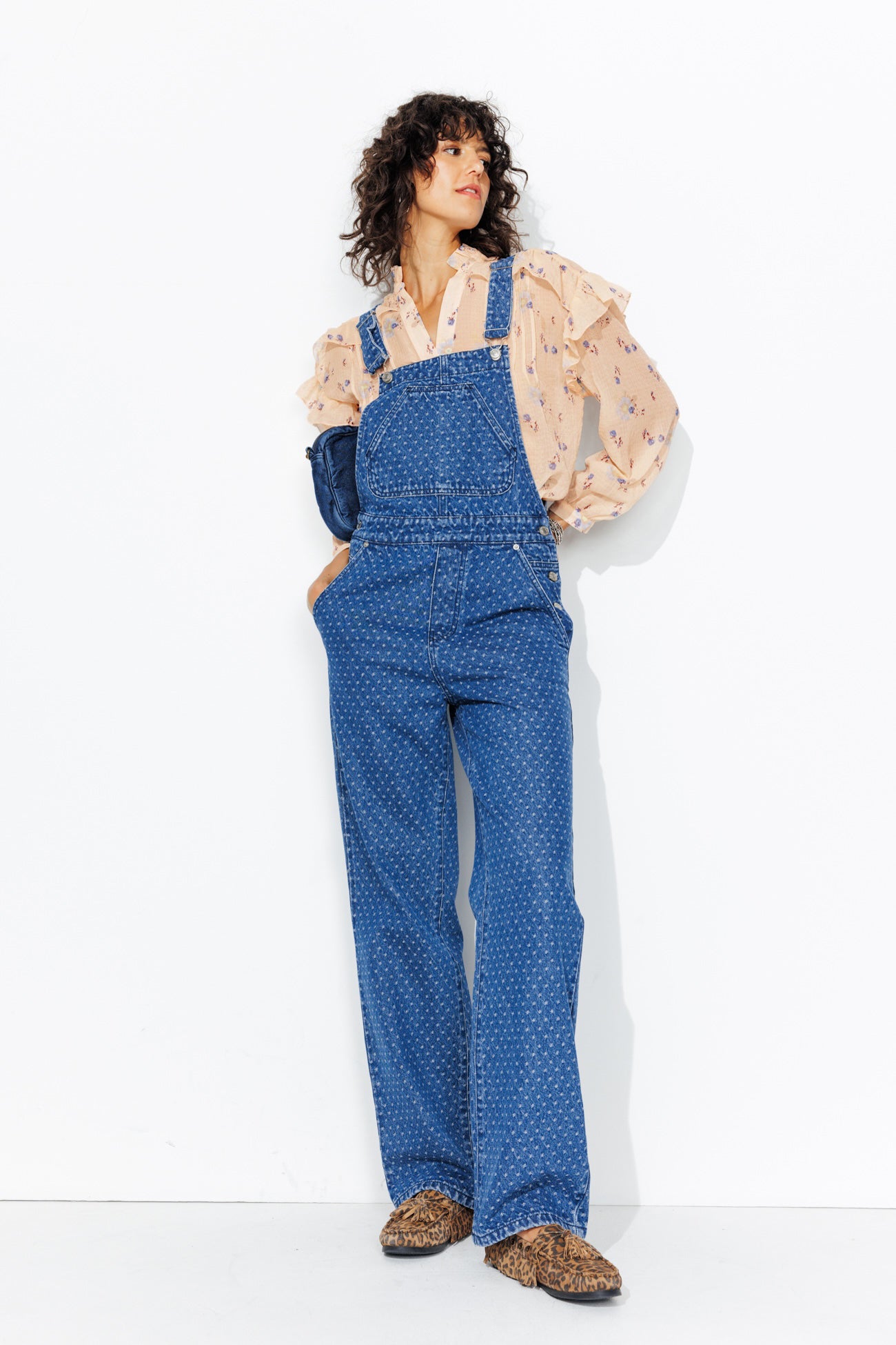 Blouse légère à fleurs Femme – Imprimé écru