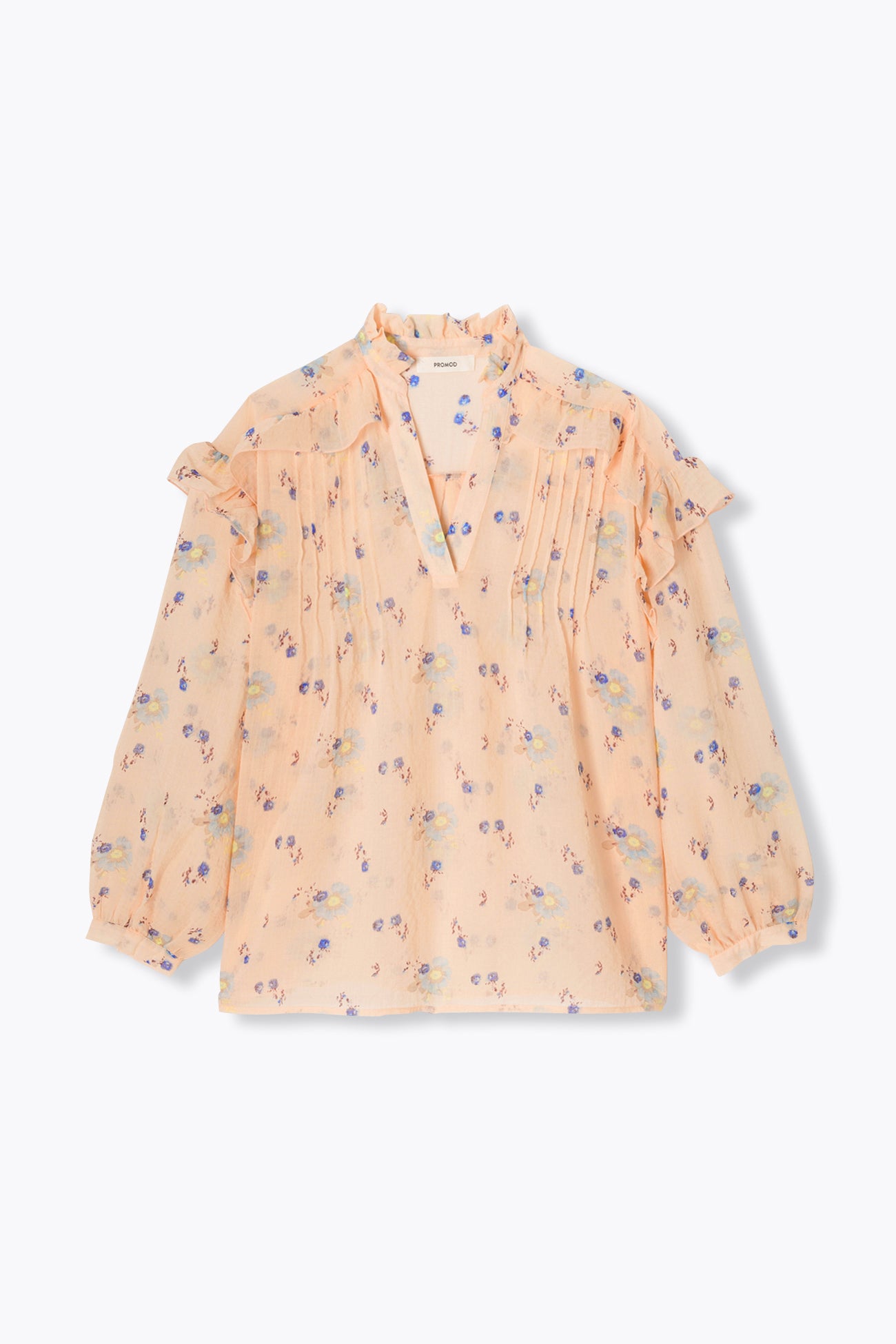 Blouse légère à fleurs Femme – Imprimé écru
