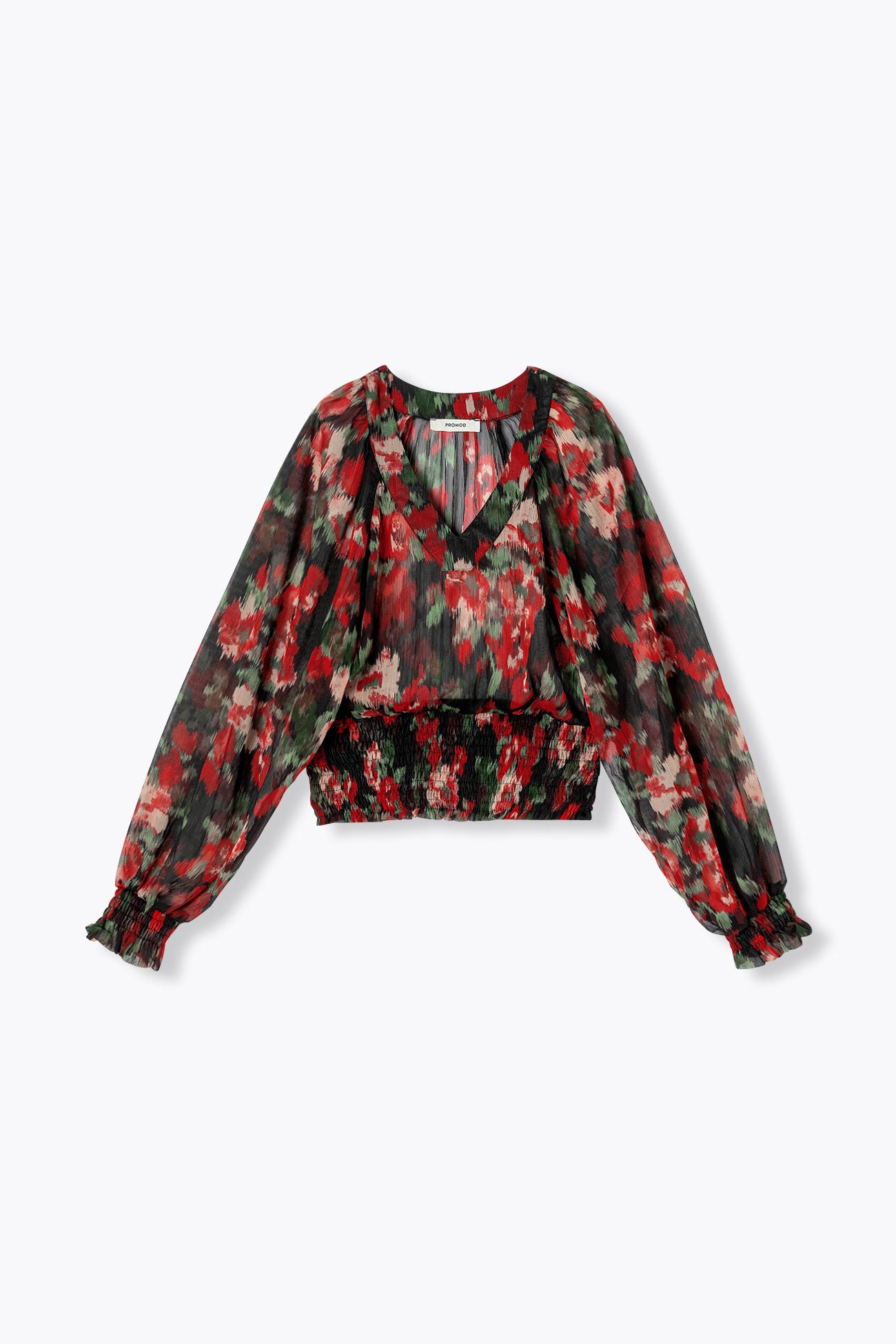 Blouse en voile imprimé Femme - Imprimé noir – Image 5