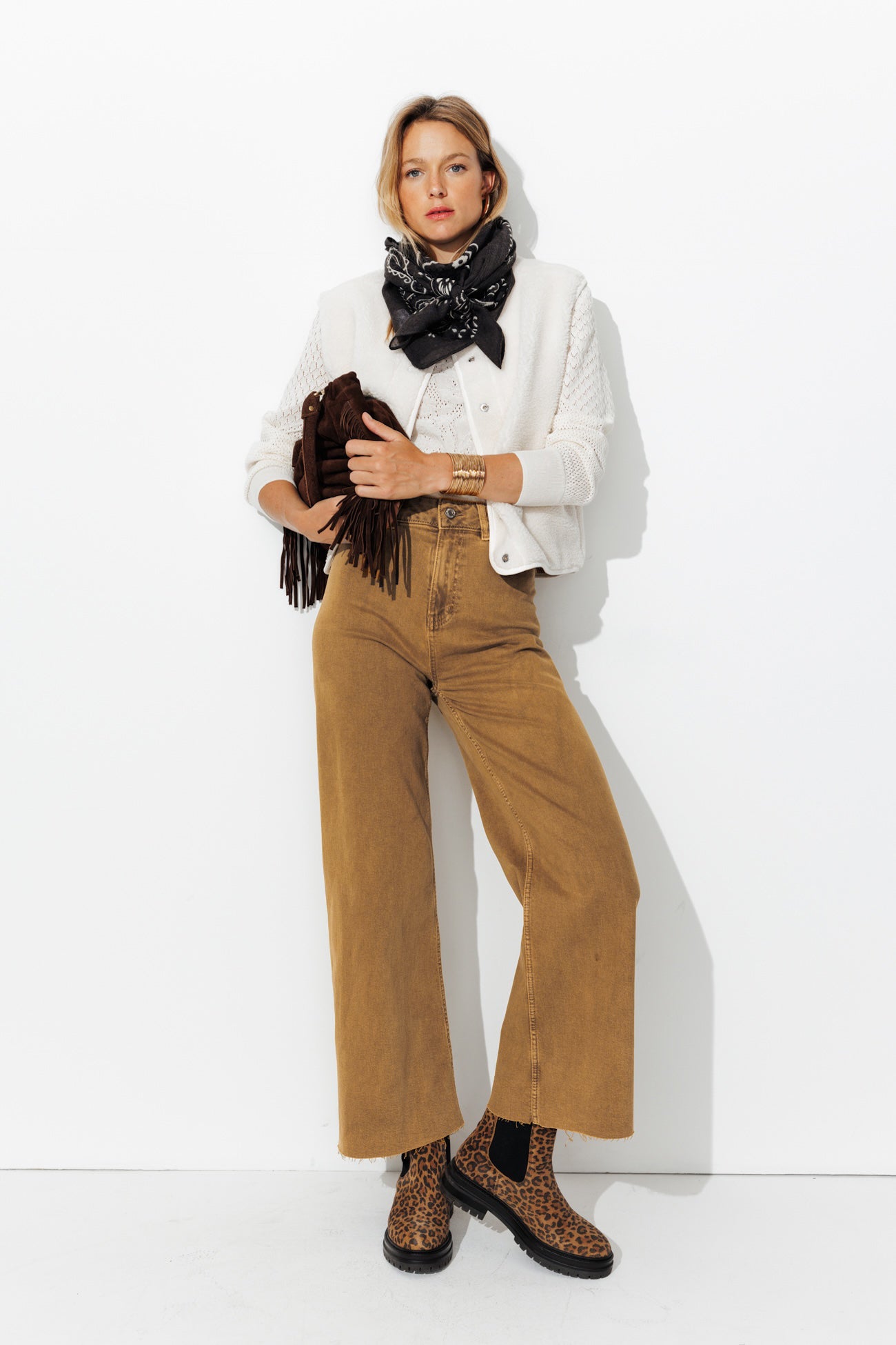 HECTOR jean taille haute – Ocre