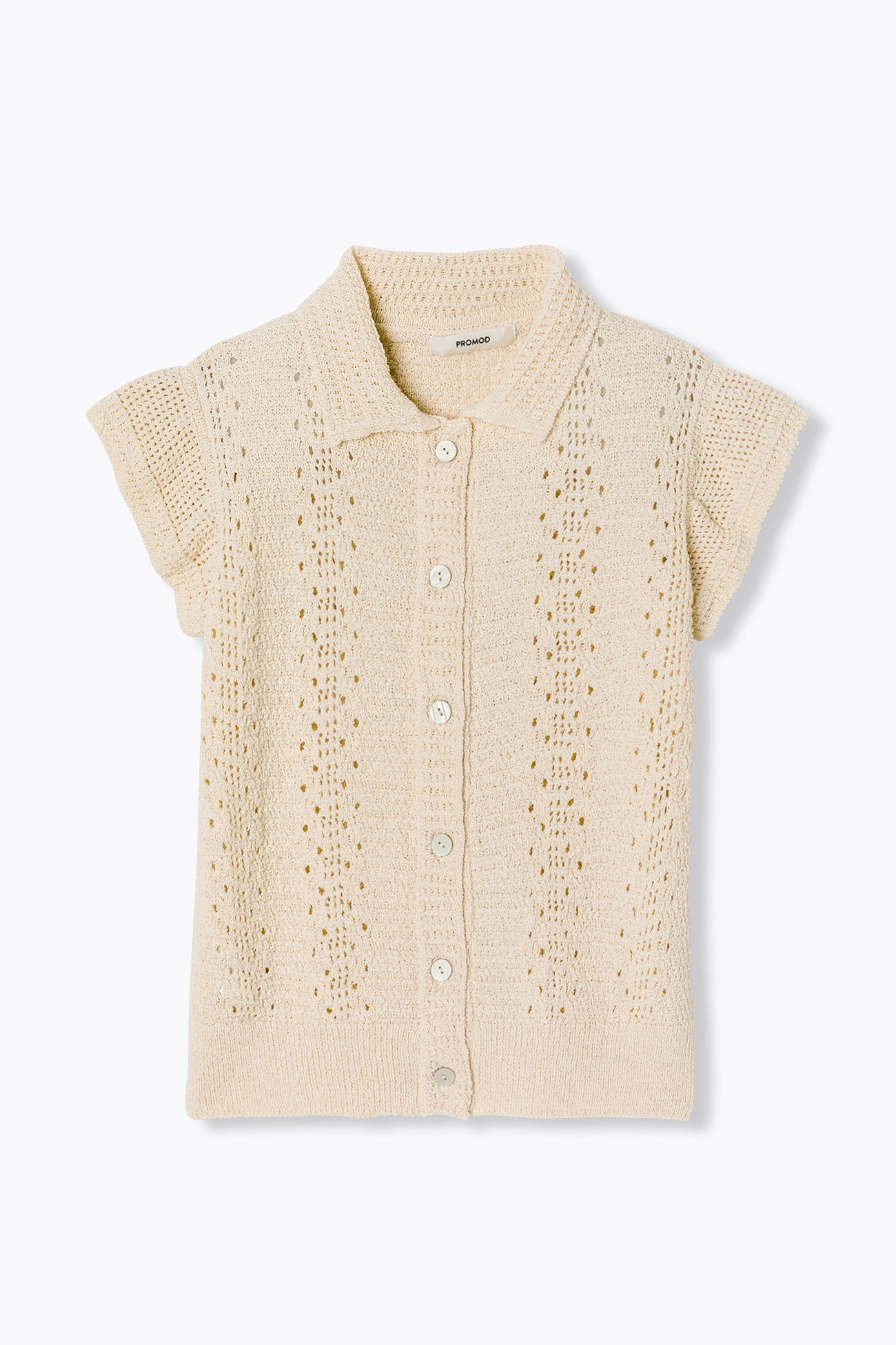 Cardigan manches courtes - Ecru – Image 5