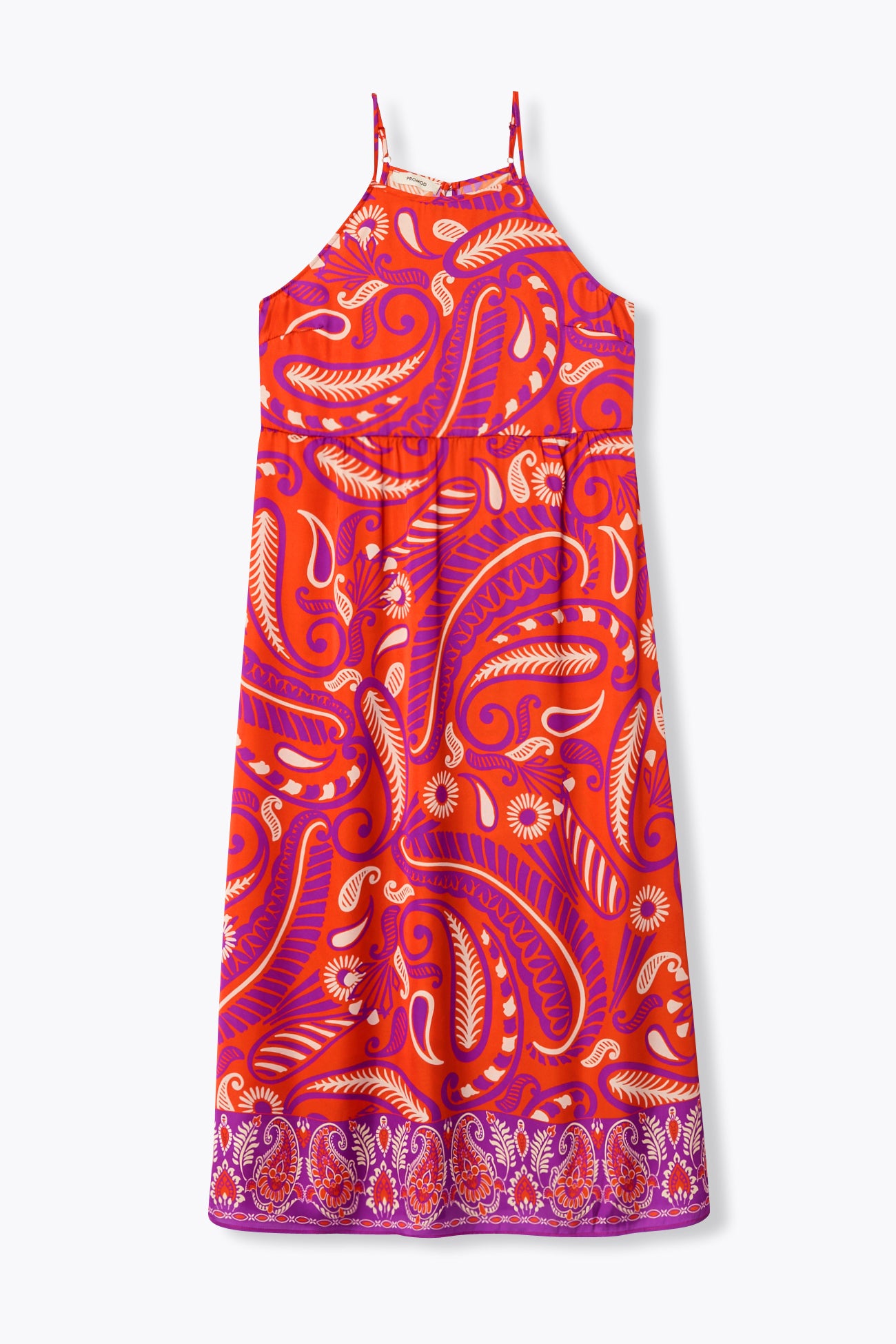 Robe à bretelles en satin – Imprimé rose