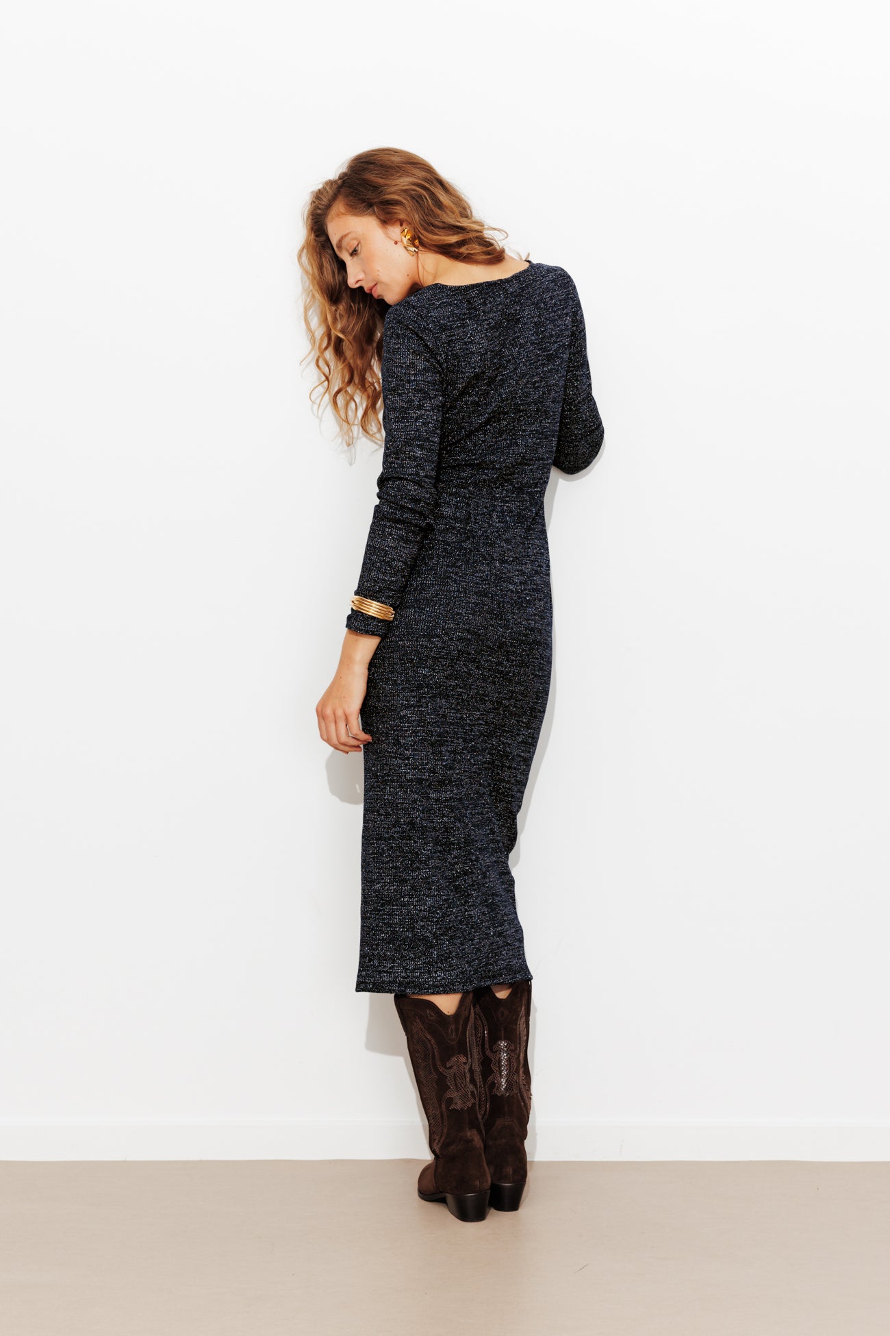 Robe noeud à paillettes Femme - Bleu – Image 3