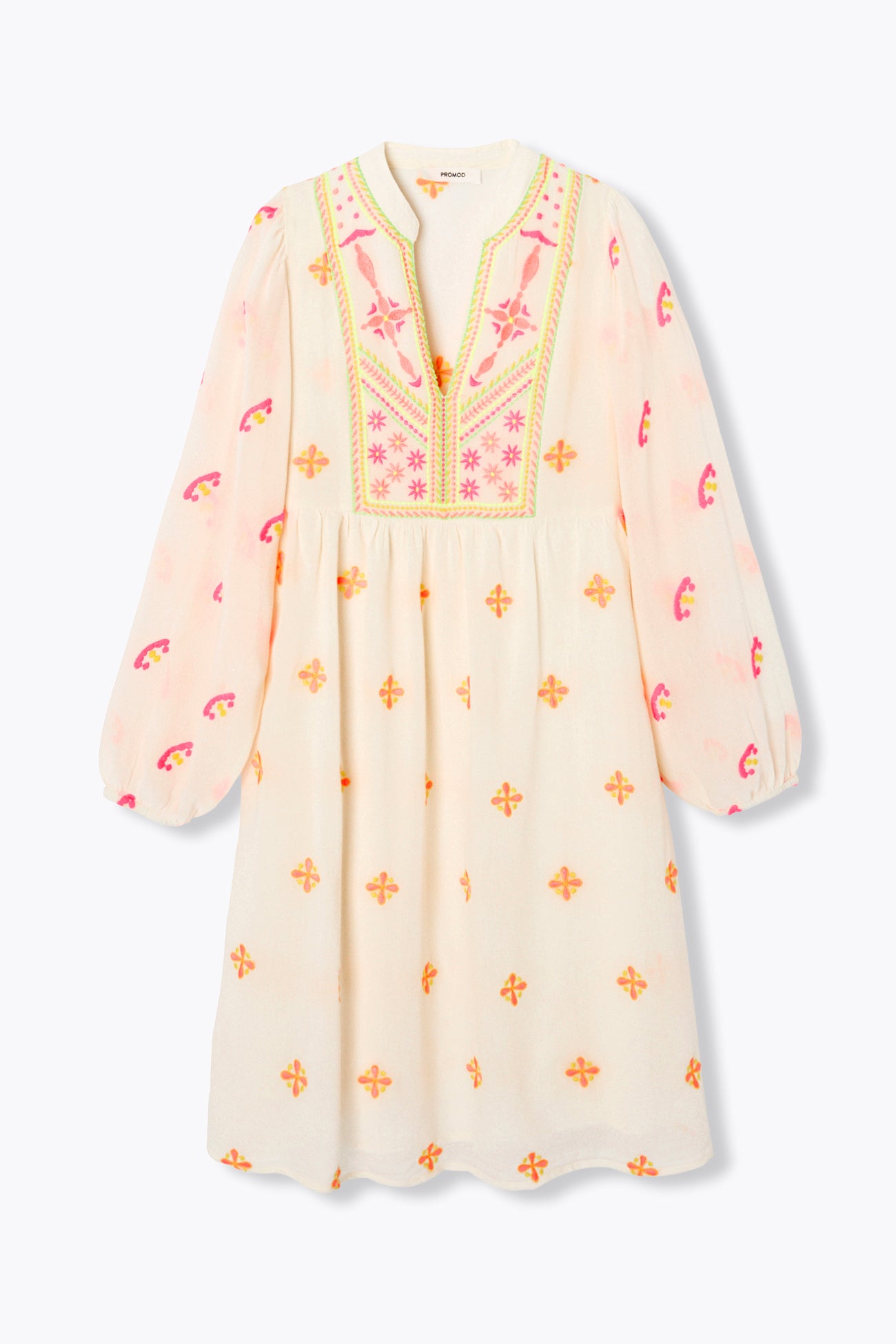 Robe courte brodée Femme - Imprimé écru – Image 5