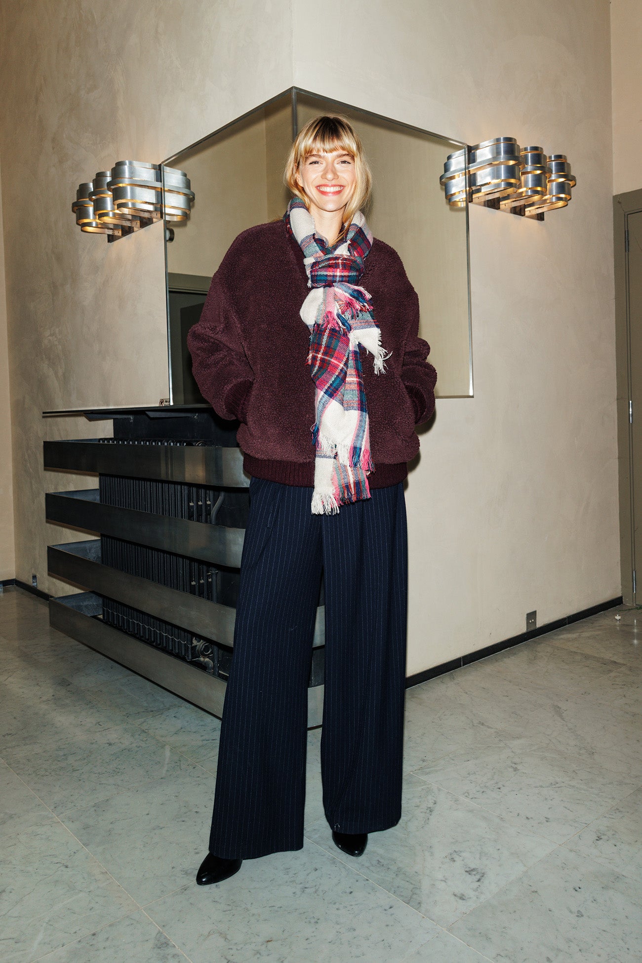 Blouson en moumoute Femme - Bordeaux – Image 2