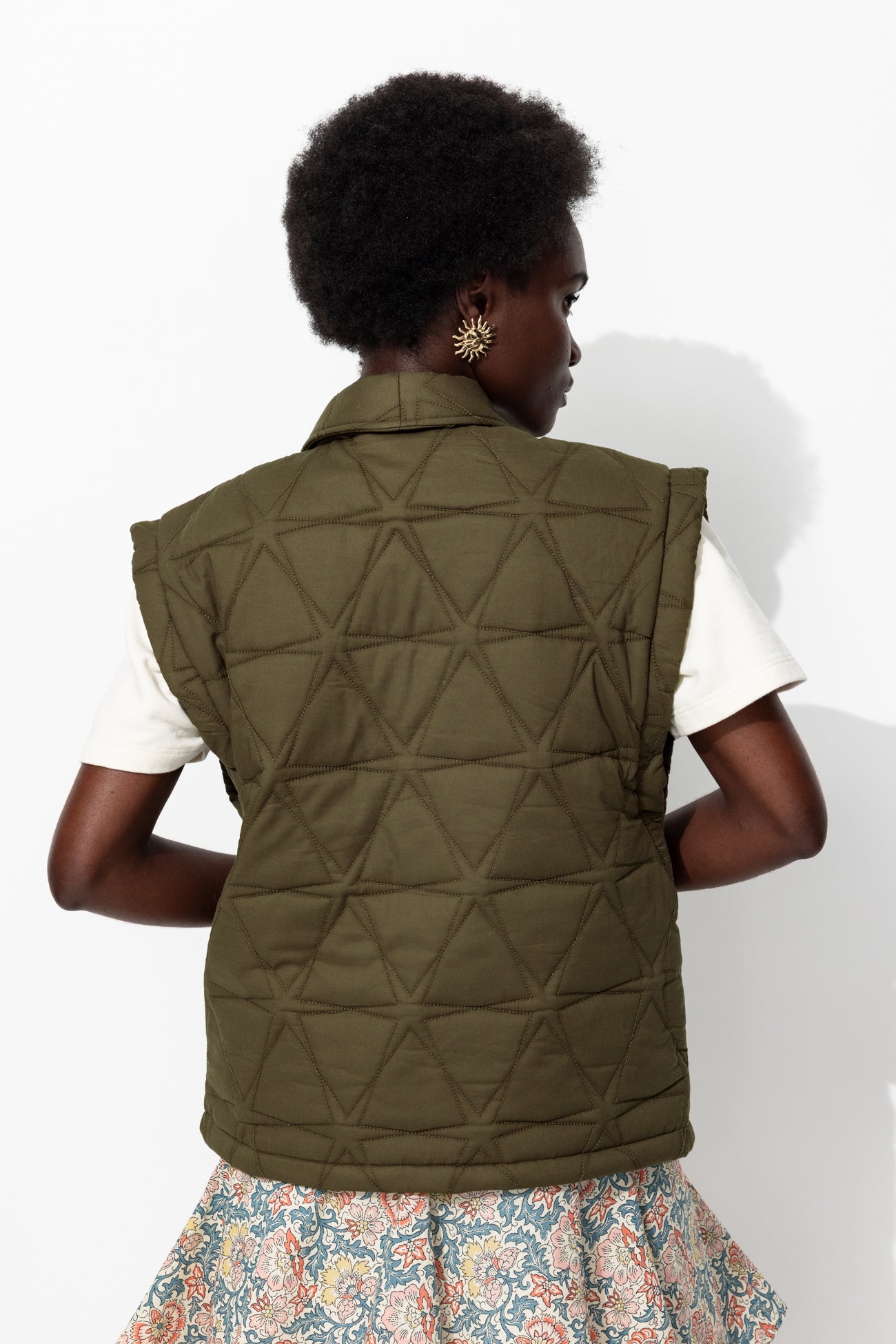 Veste matelassée sans manches - Kaki – Image 3