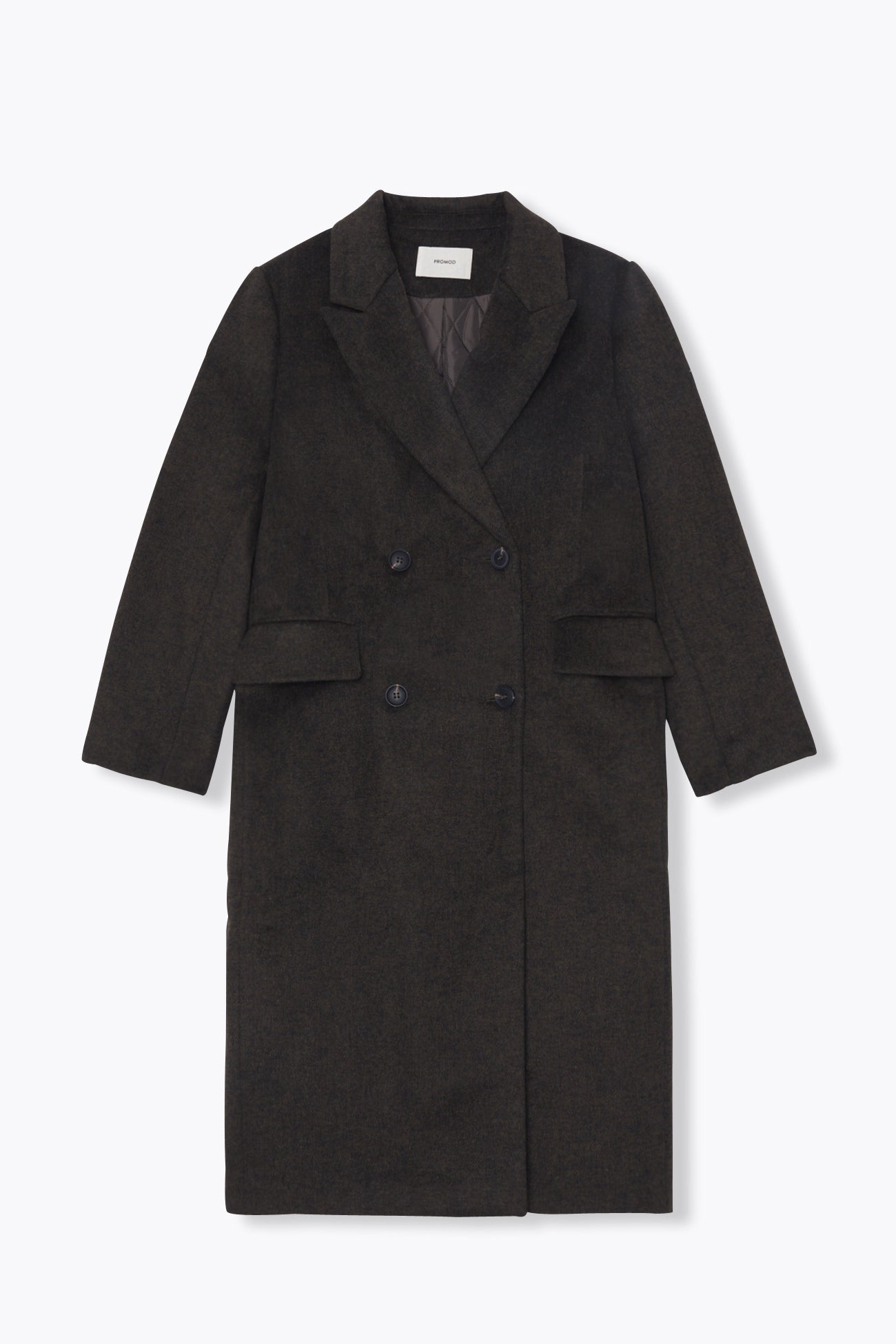 Manteau long en laine mélangée - Imprimé kaki – Image 5