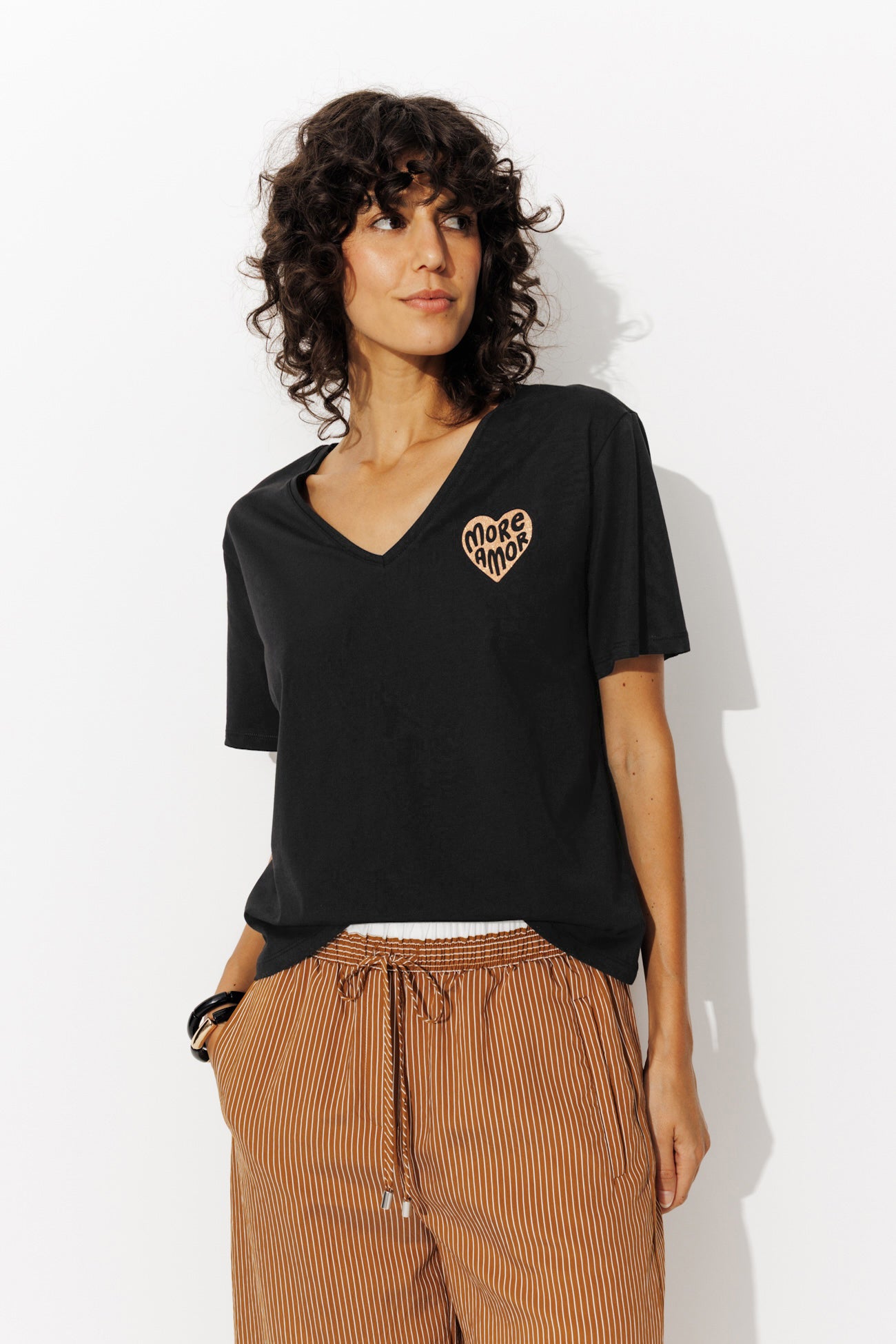 T-shirt à message Femme - Imprimé noir