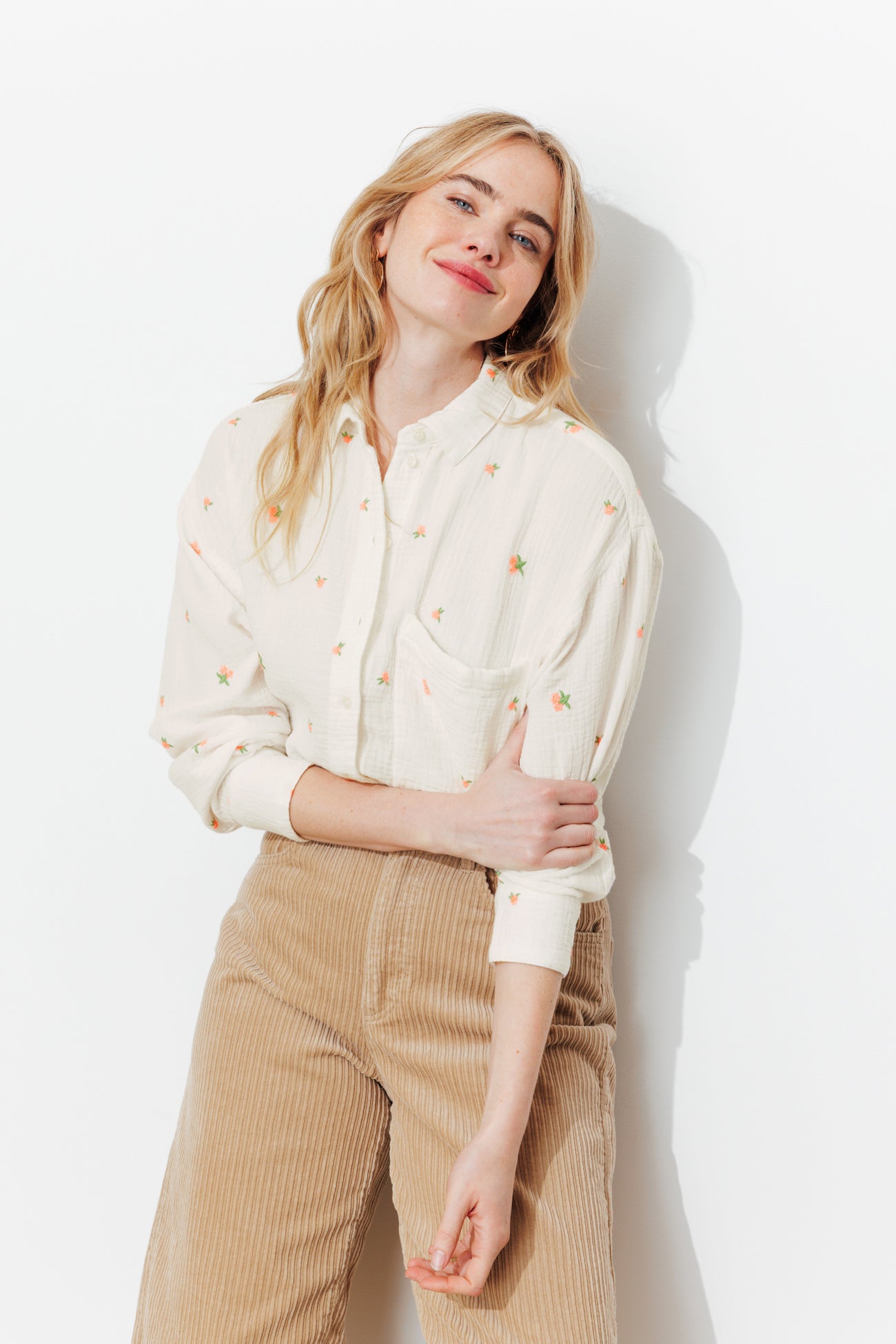 Chemise brodée gaze de coton - Ecru – Image 2