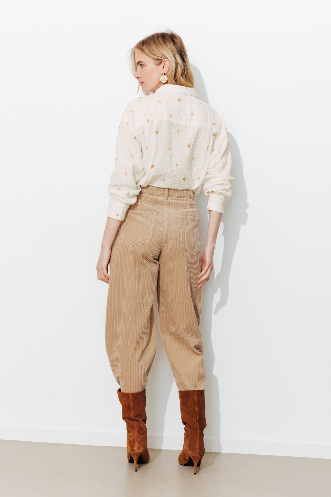 Chemise brodée gaze de coton - Ecru – Image 3