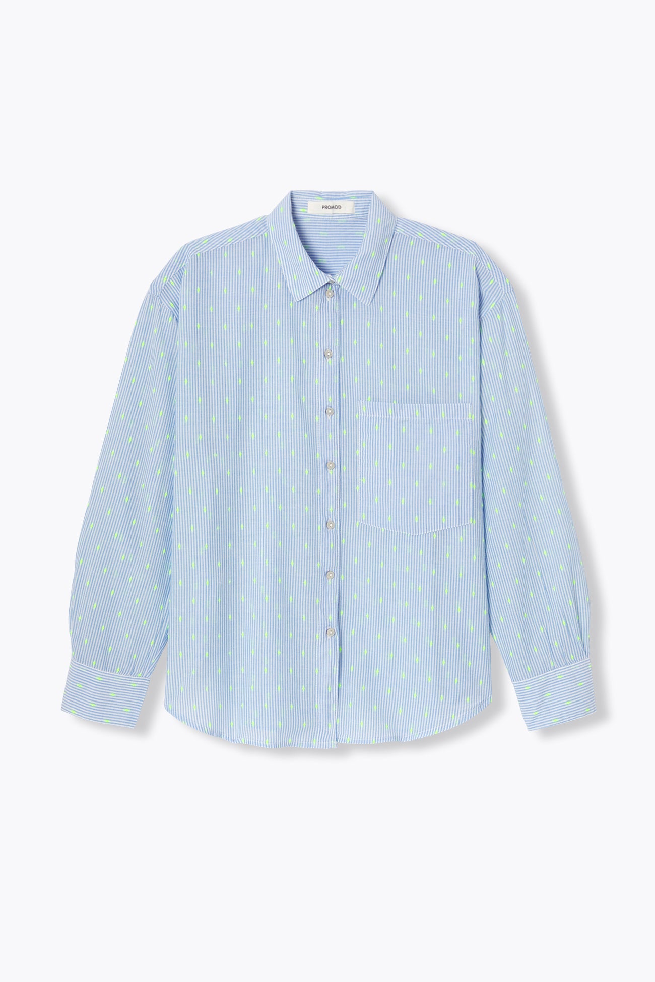 Chemise rayée pois fluo - Rayé marine – Image 5