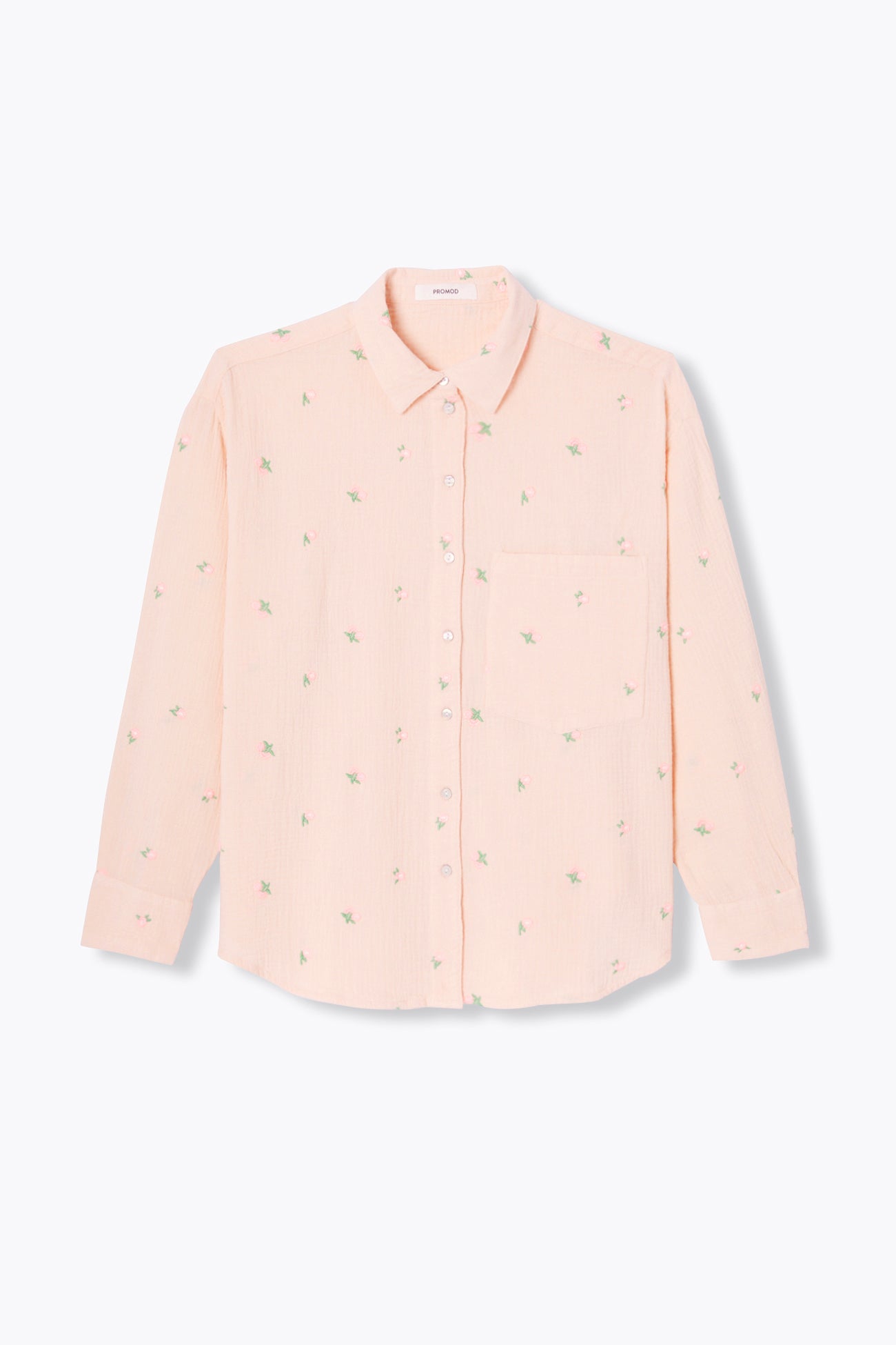 Chemise brodée gaze de coton - Rose – Image 5