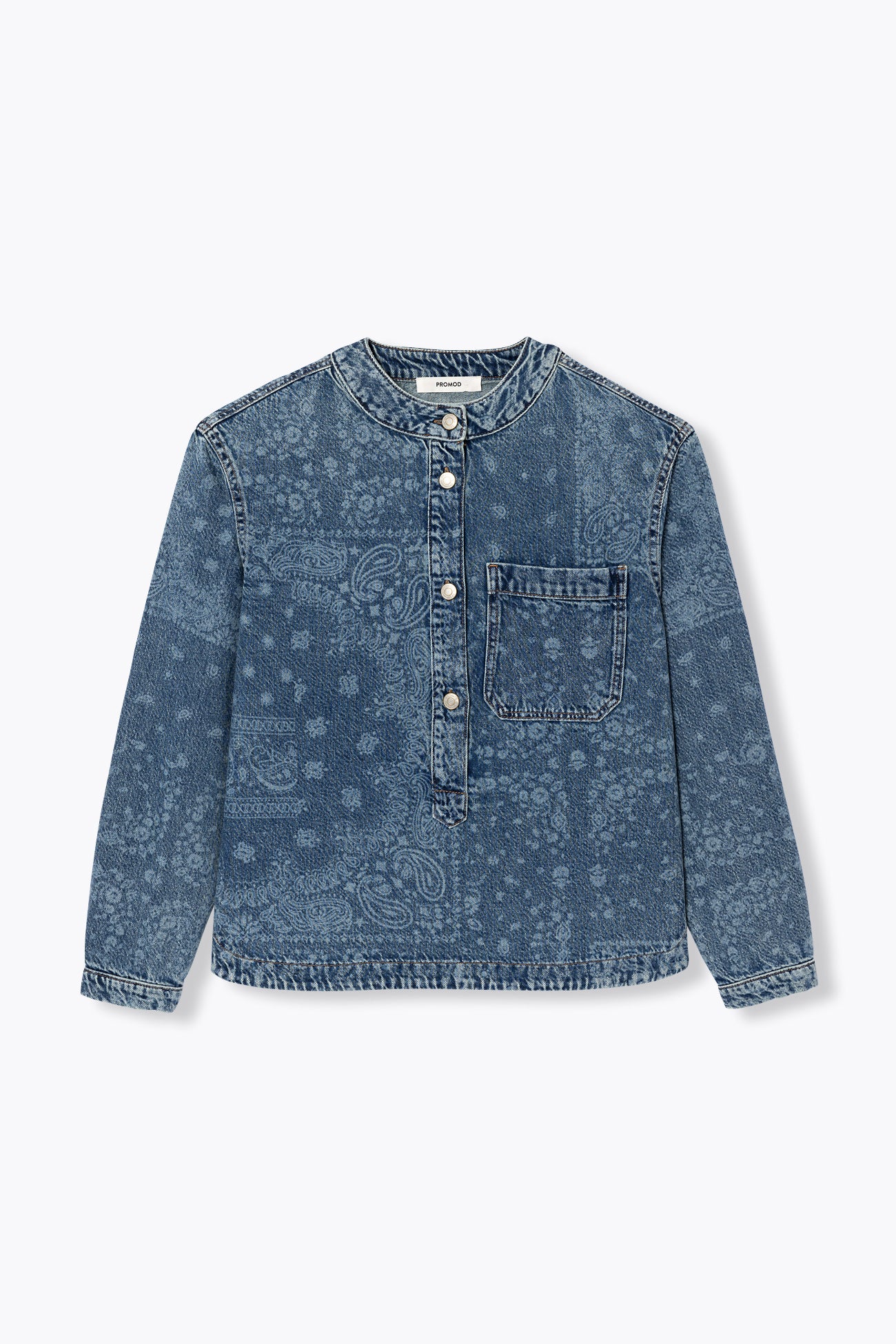 Chemise en jean motif au laser - Jean moyen – Image 5
