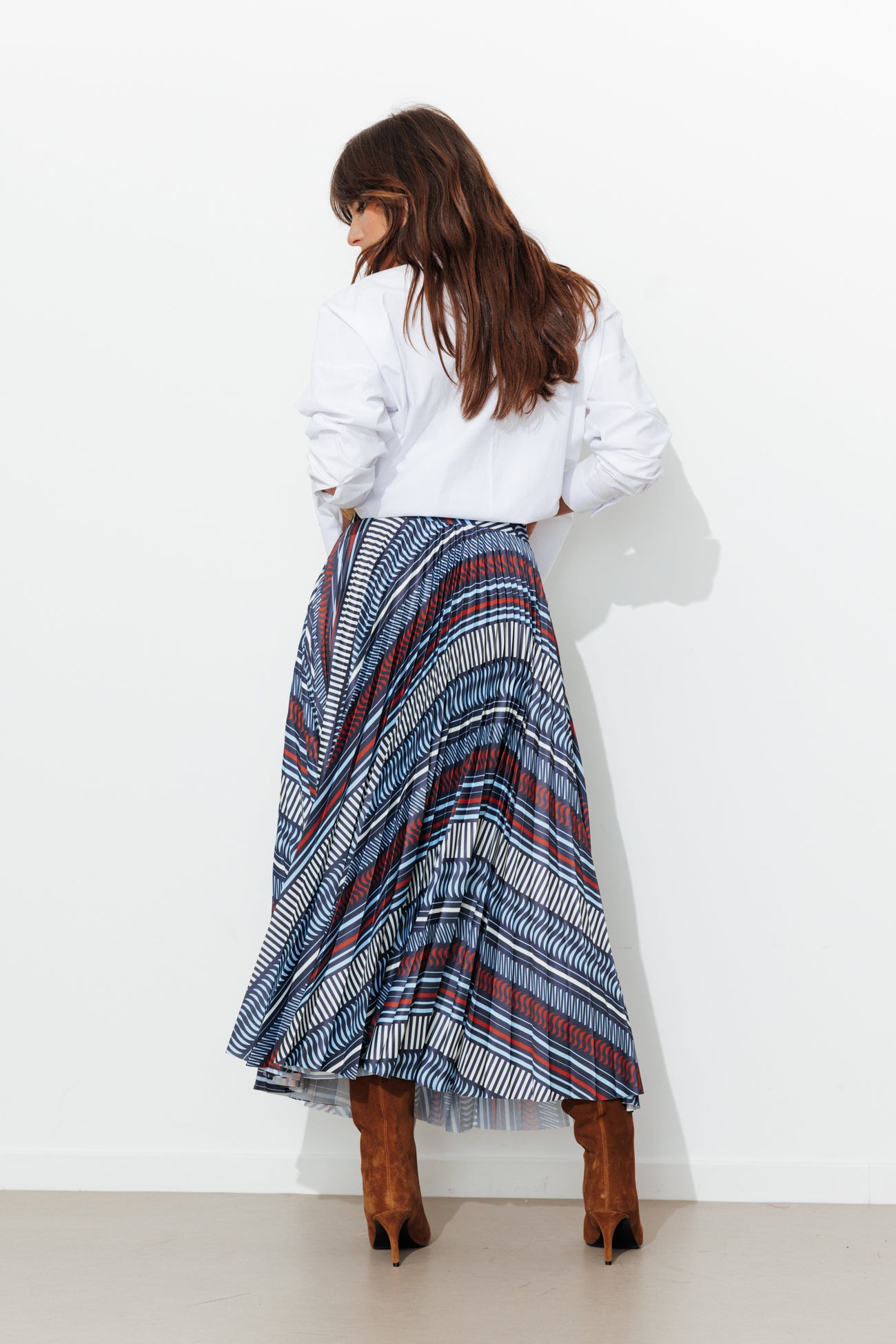 LUNA Jupe plissée Femme - Imprimé marine – Image 3