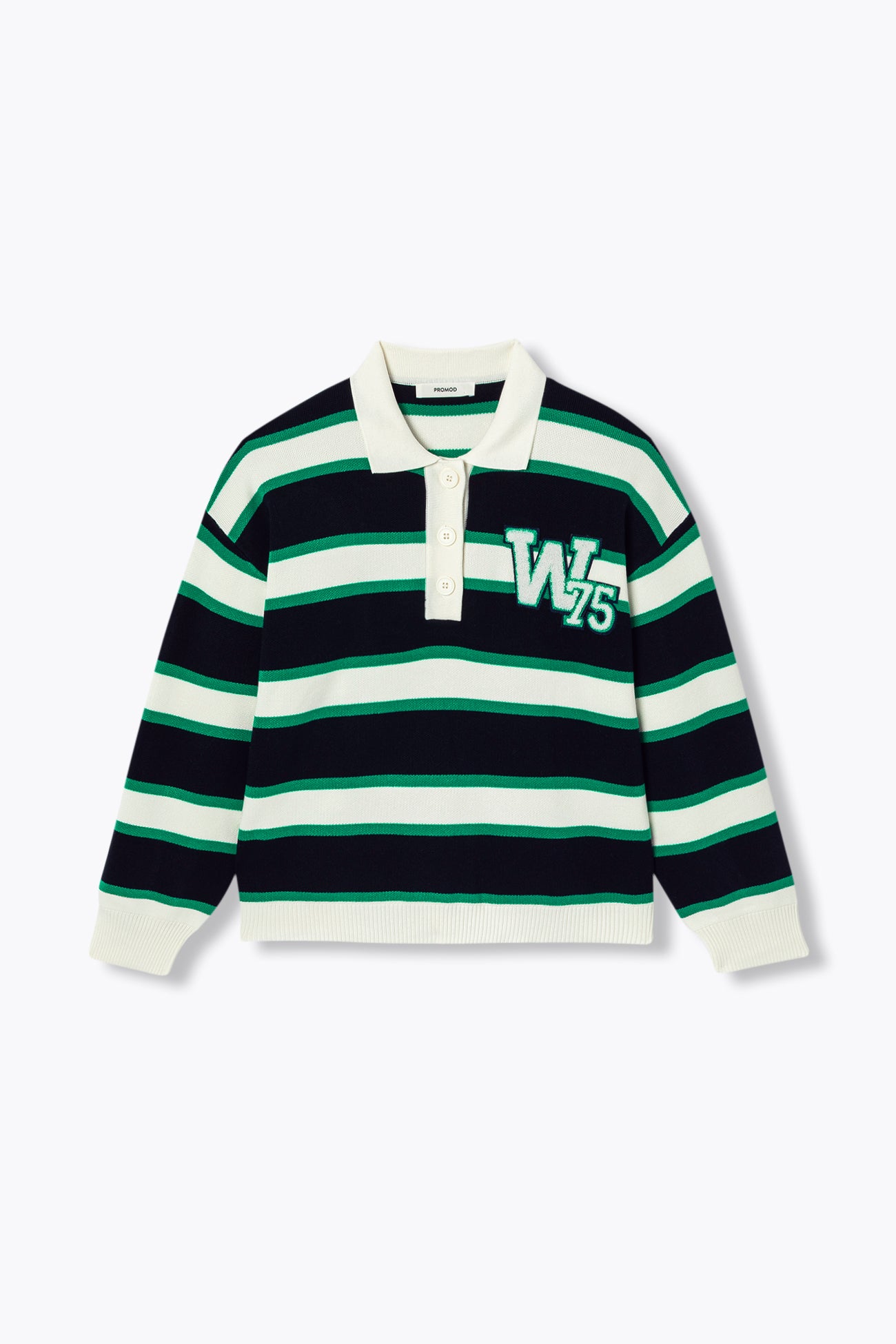 Pull polo rayé Femme – Rayé marine