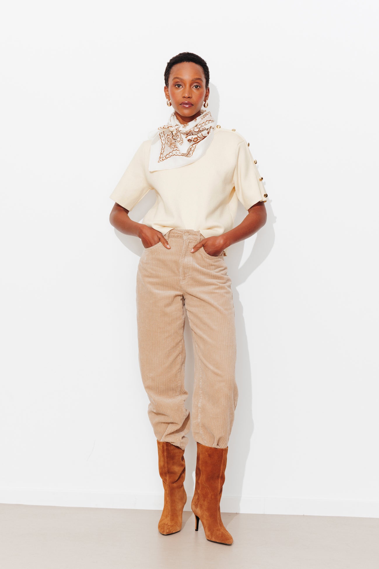 Pull manches courtes Femme - Ecru – Image 2