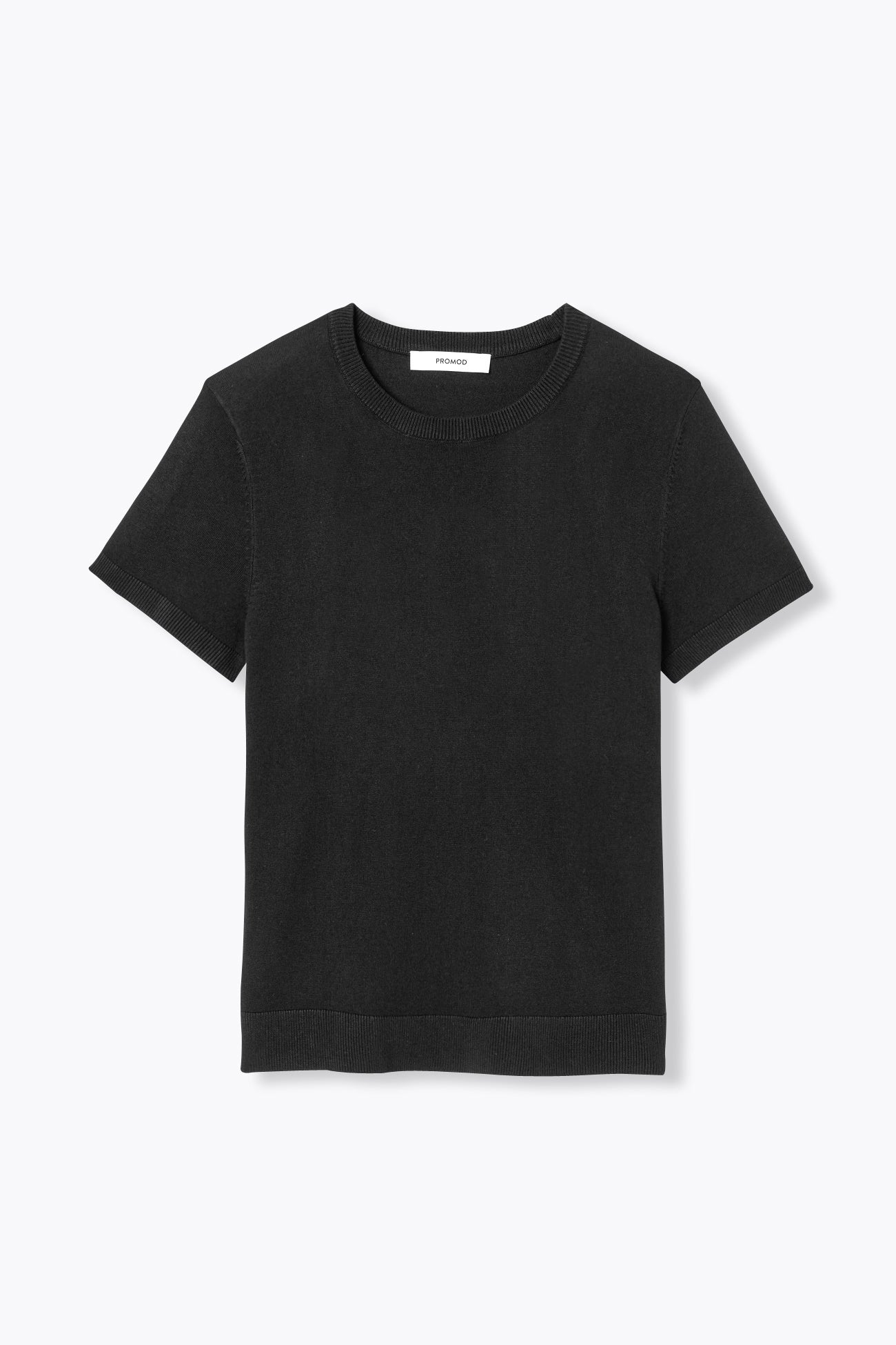 Pull fin manches courtes Femme – Noir