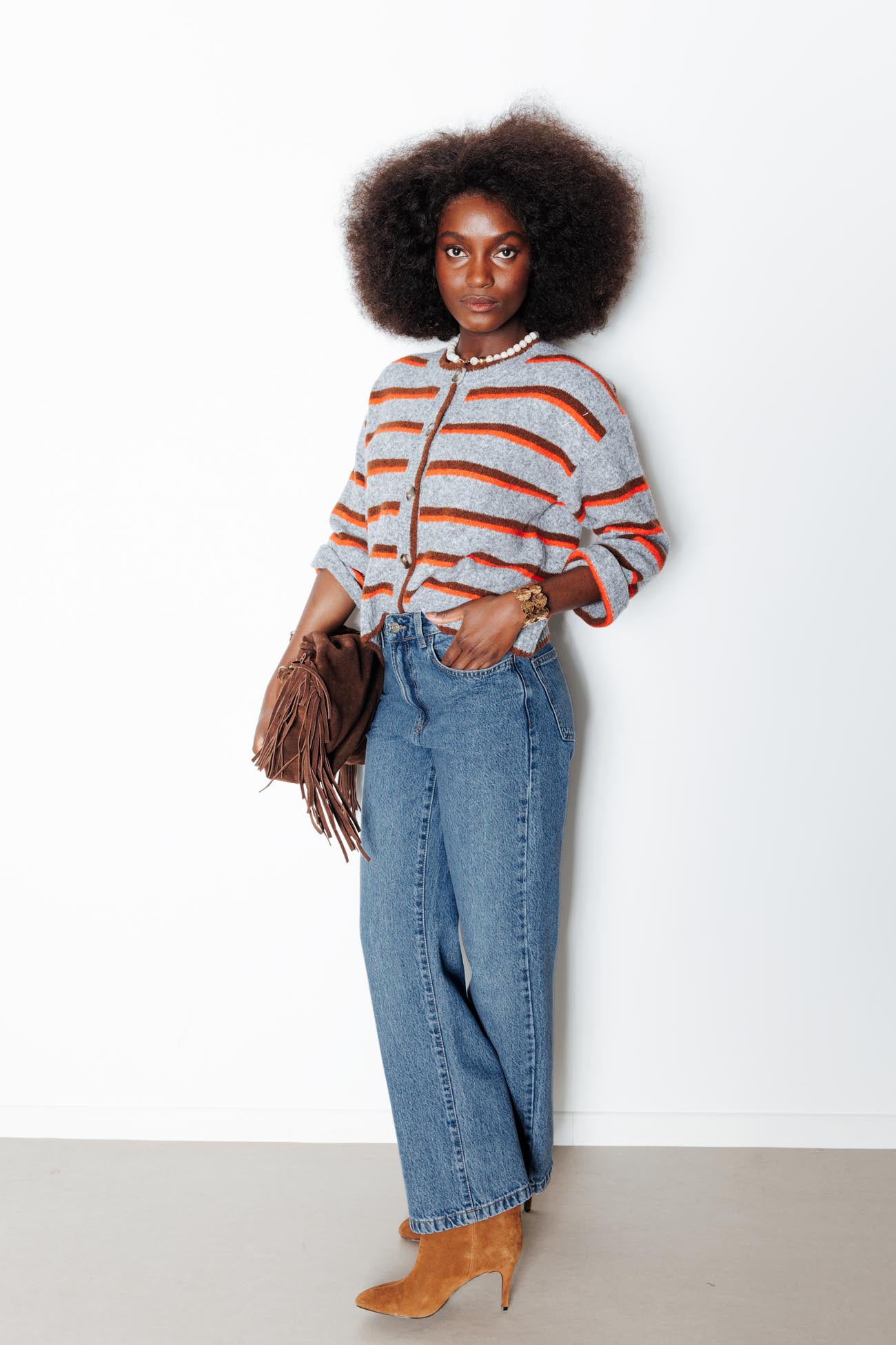 BASILE jean droit taille haute – Jean moyen