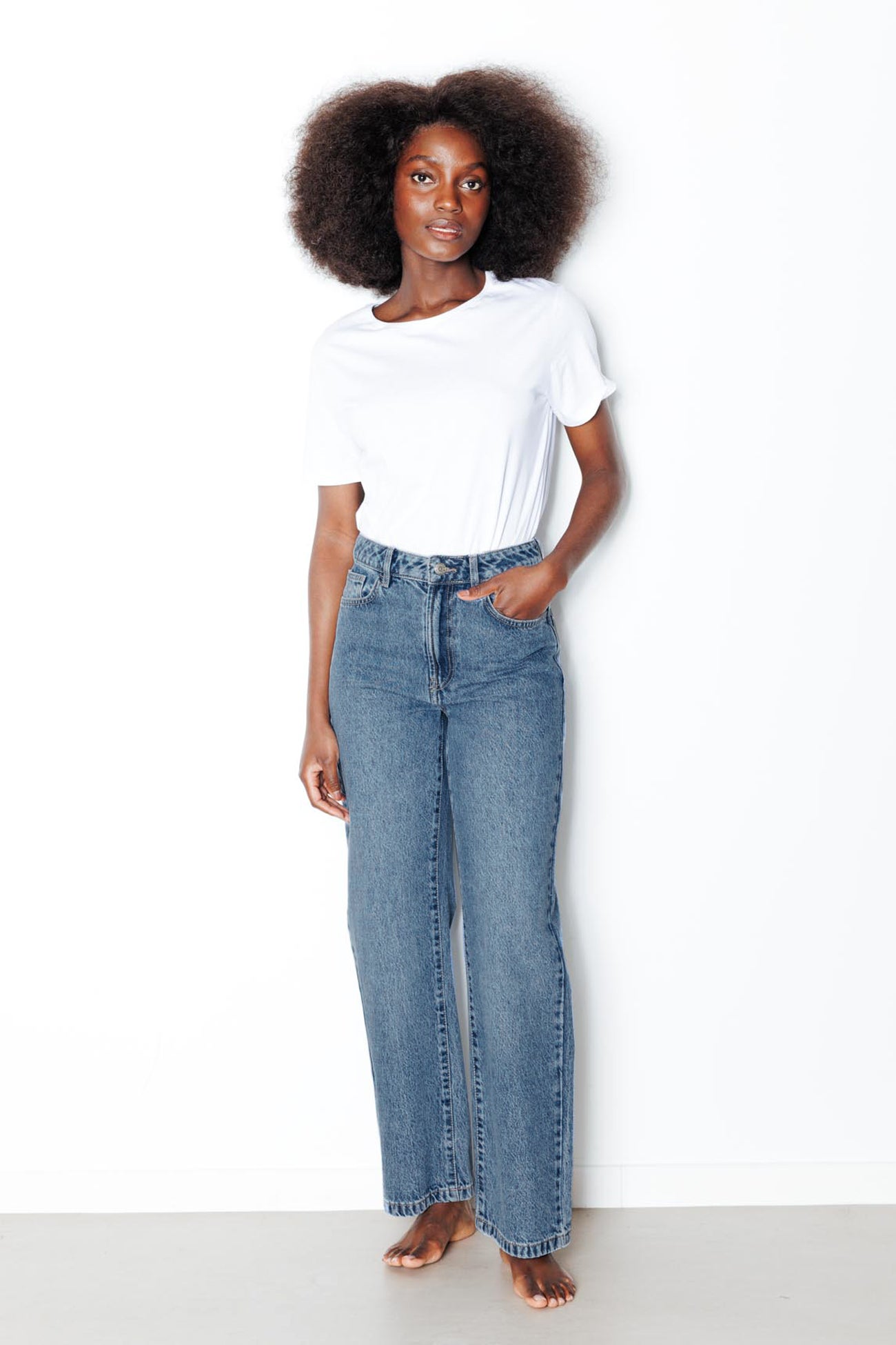 BASILE jean droit taille haute – Jean moyen