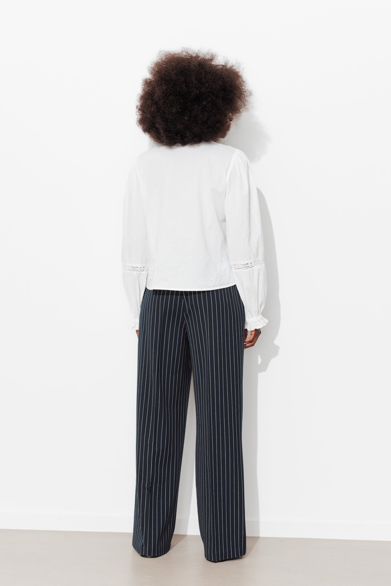 Pantalon tailleur rayé Femme - Rayé marine – Image 3