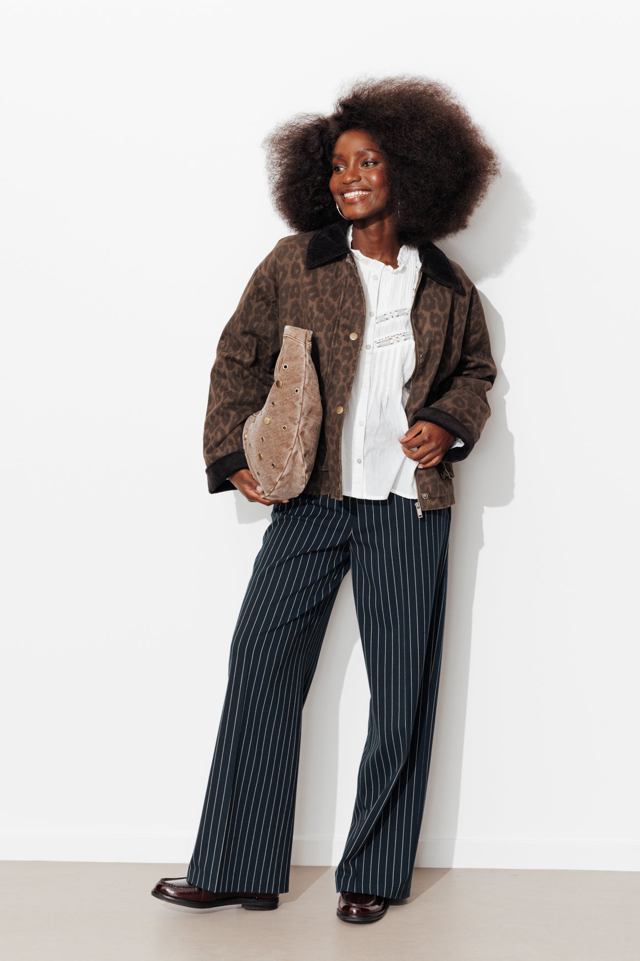 Pantalon tailleur rayé Femme - Rayé marine