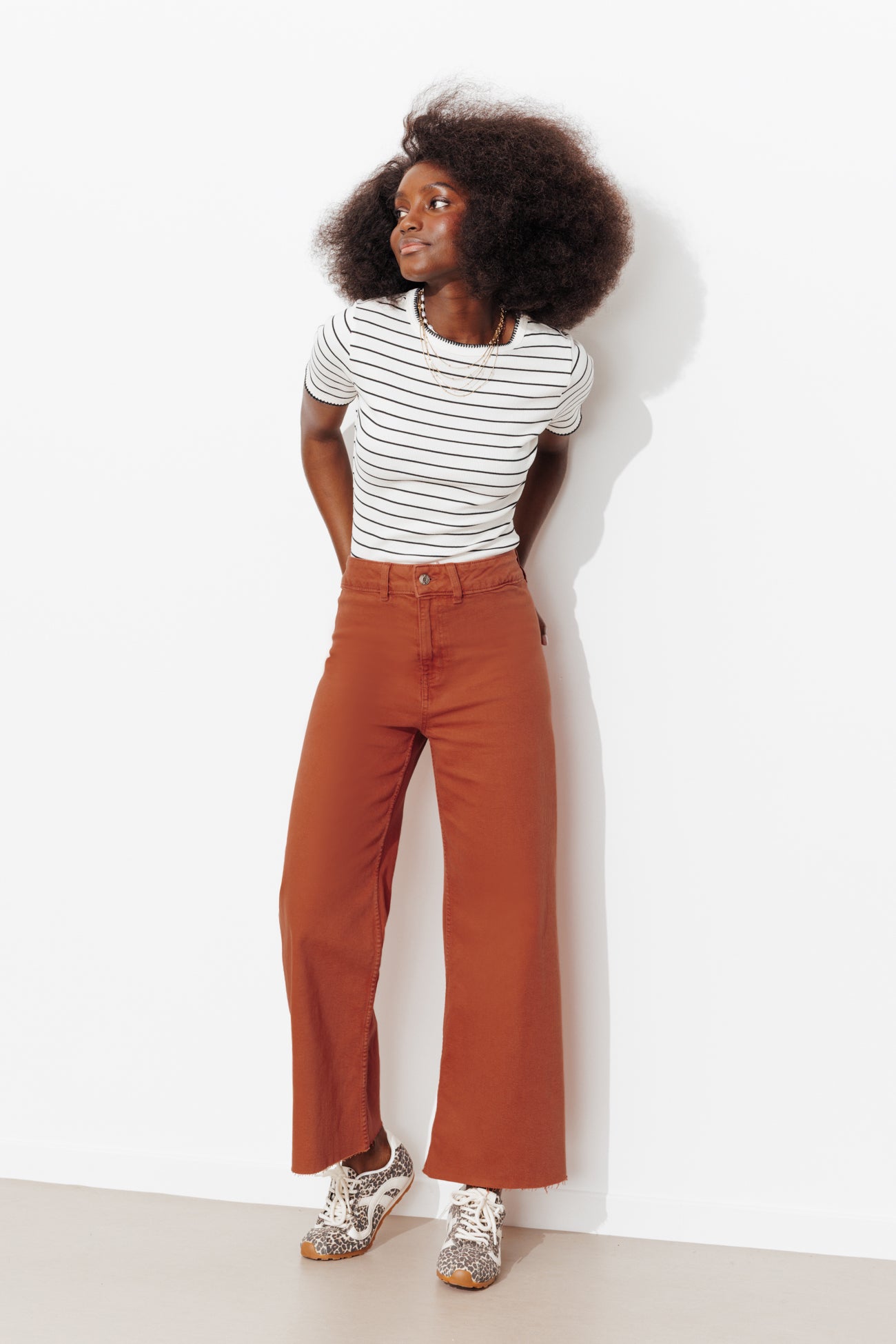 HECTOR pantalon taille haute – Rose