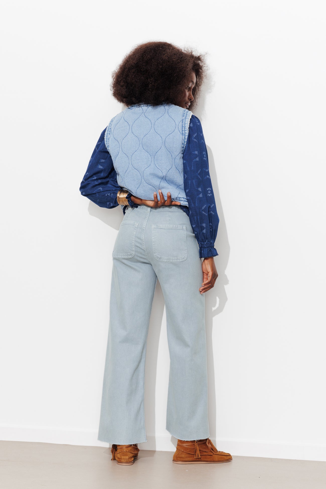 HECTOR pantalon taille haute - Bleu ciel – Image 3