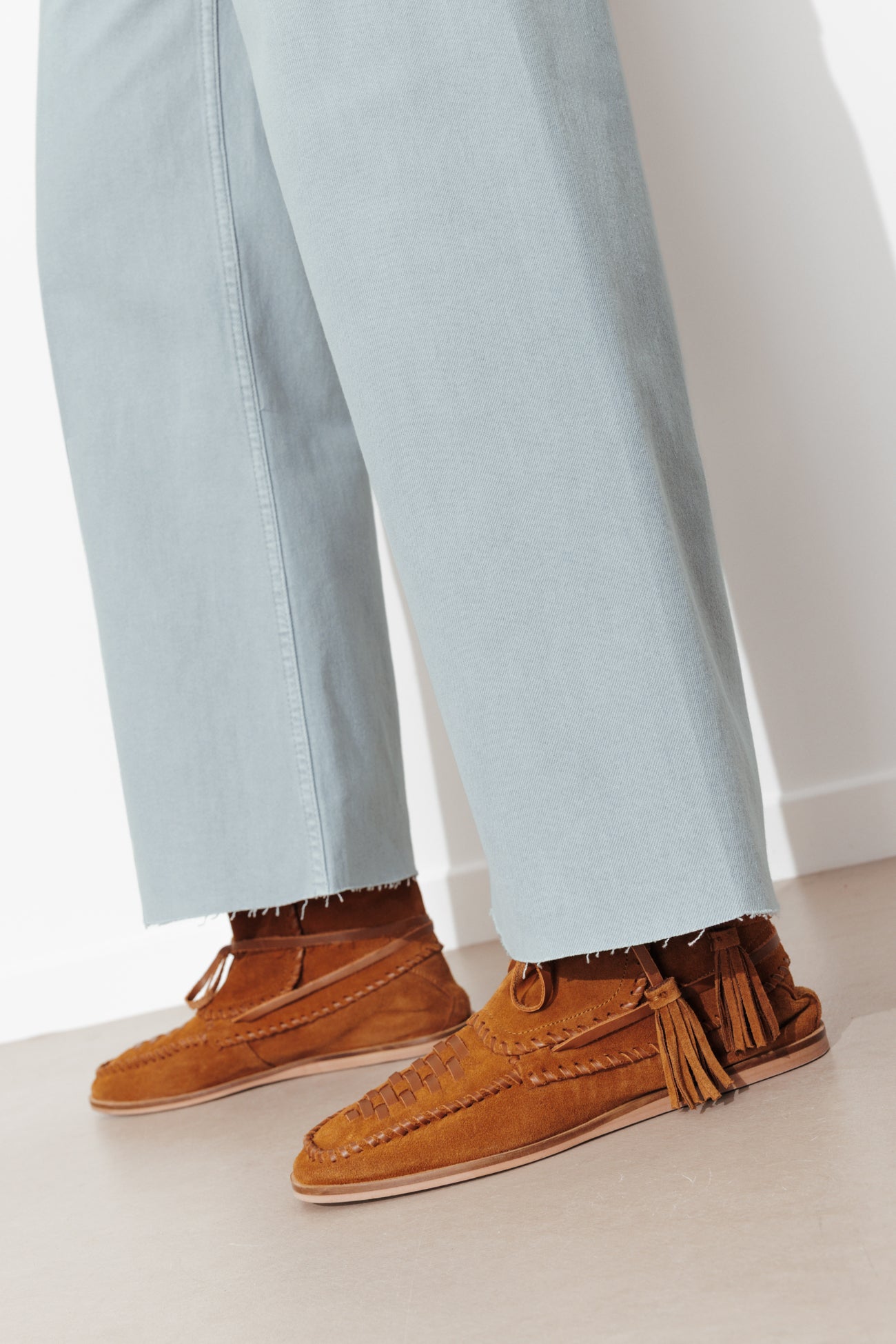 HECTOR pantalon taille haute - Bleu ciel – Image 4